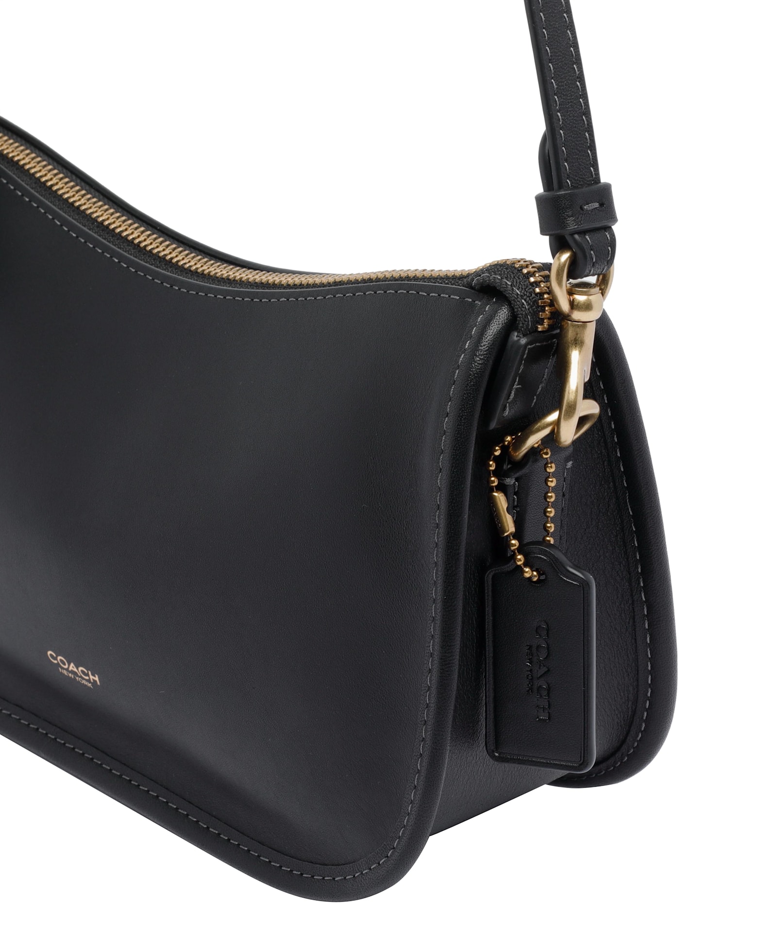 Coach Natural Grain Leather Waverly Bag Shoulder Bags Black In Black
