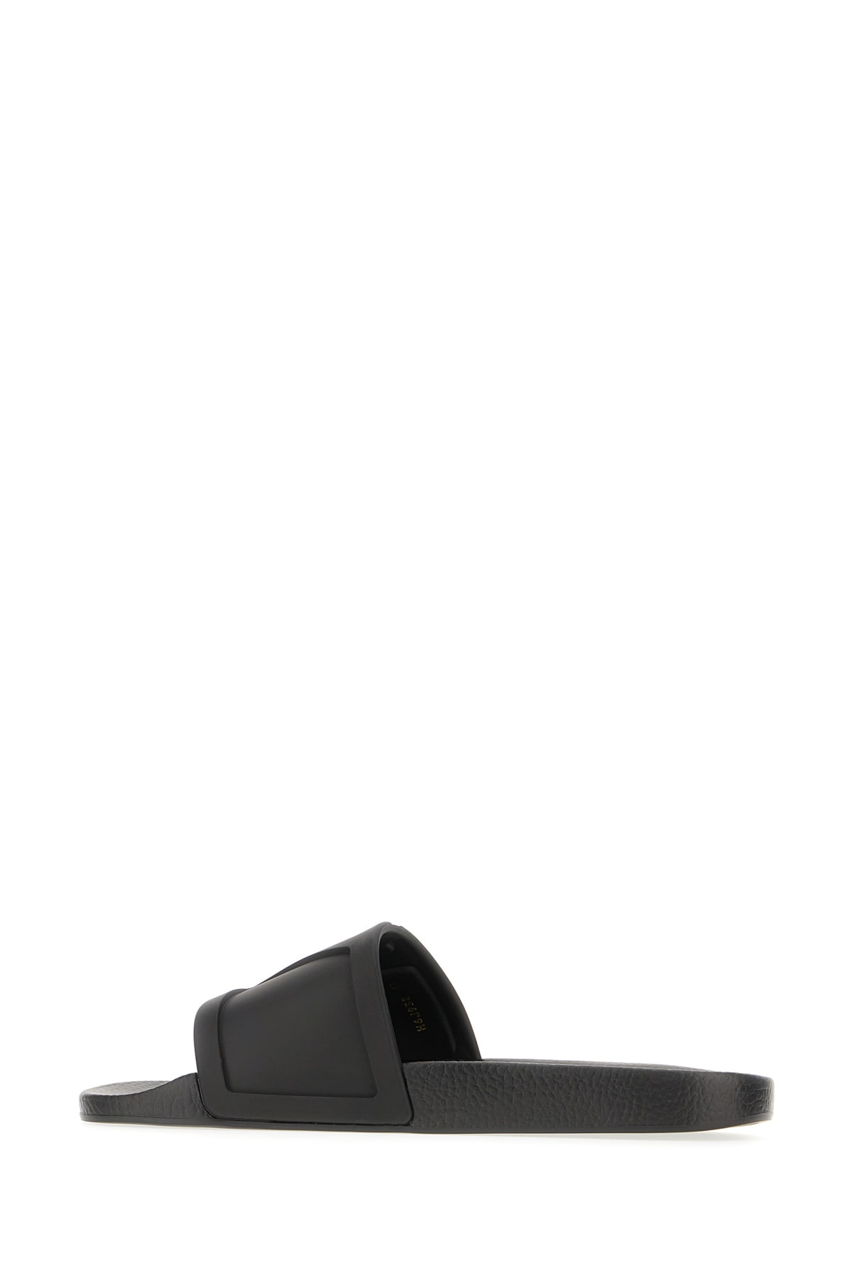 Valentino Black Rubber Slippers In Black