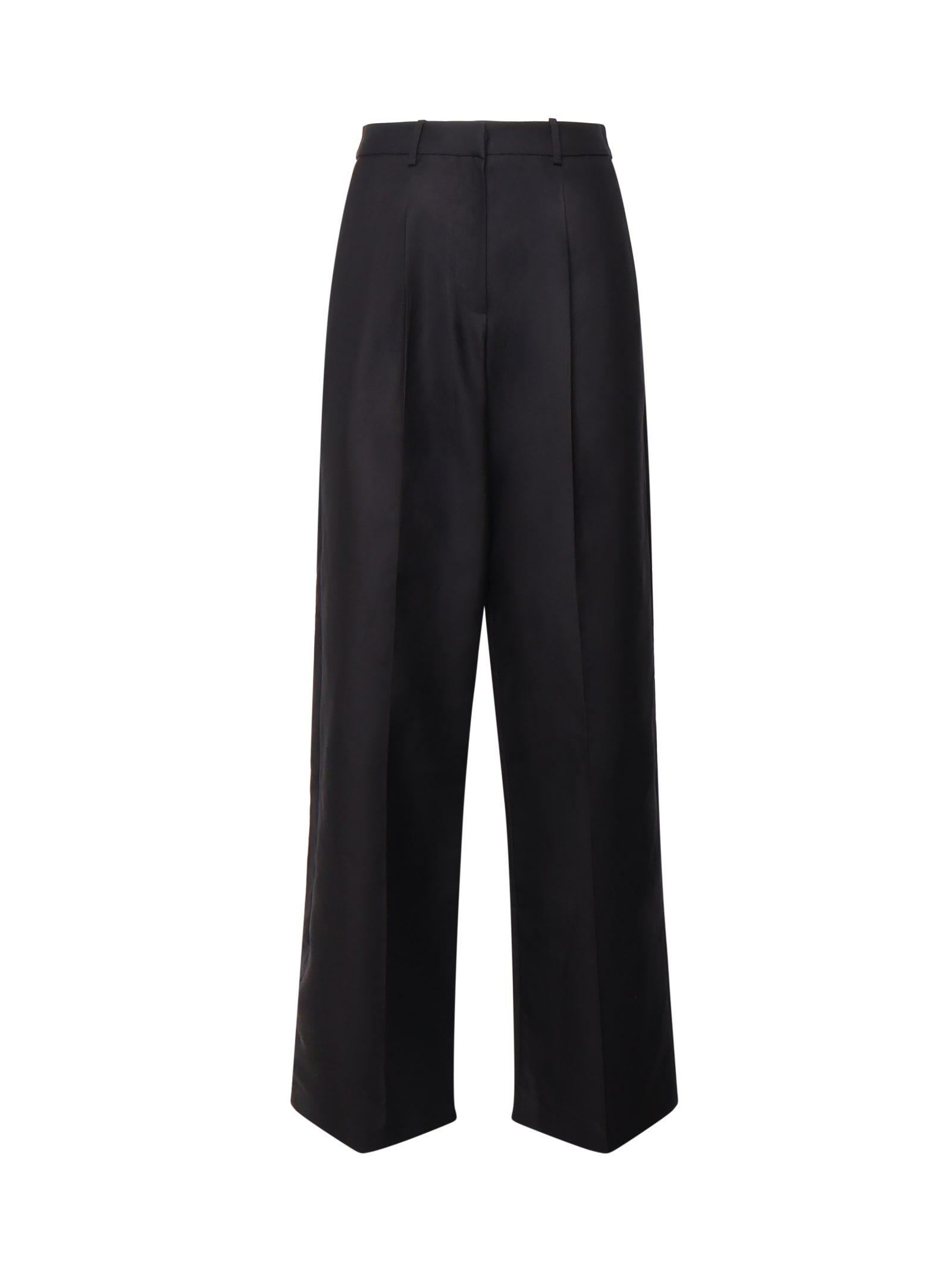 Wide Leg Tailored Silk Pants