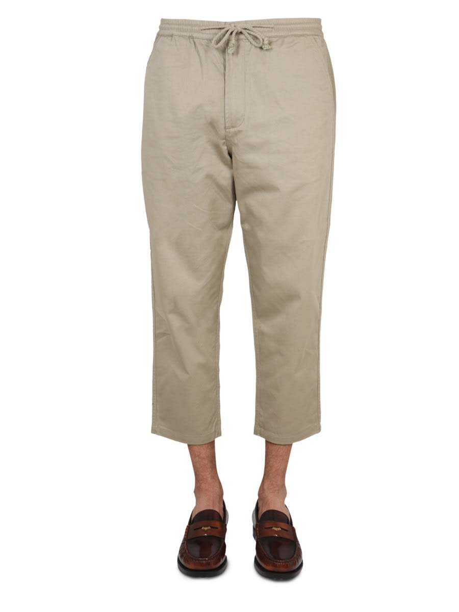 Shop Universal Works Cropped Fit Pants In Beige