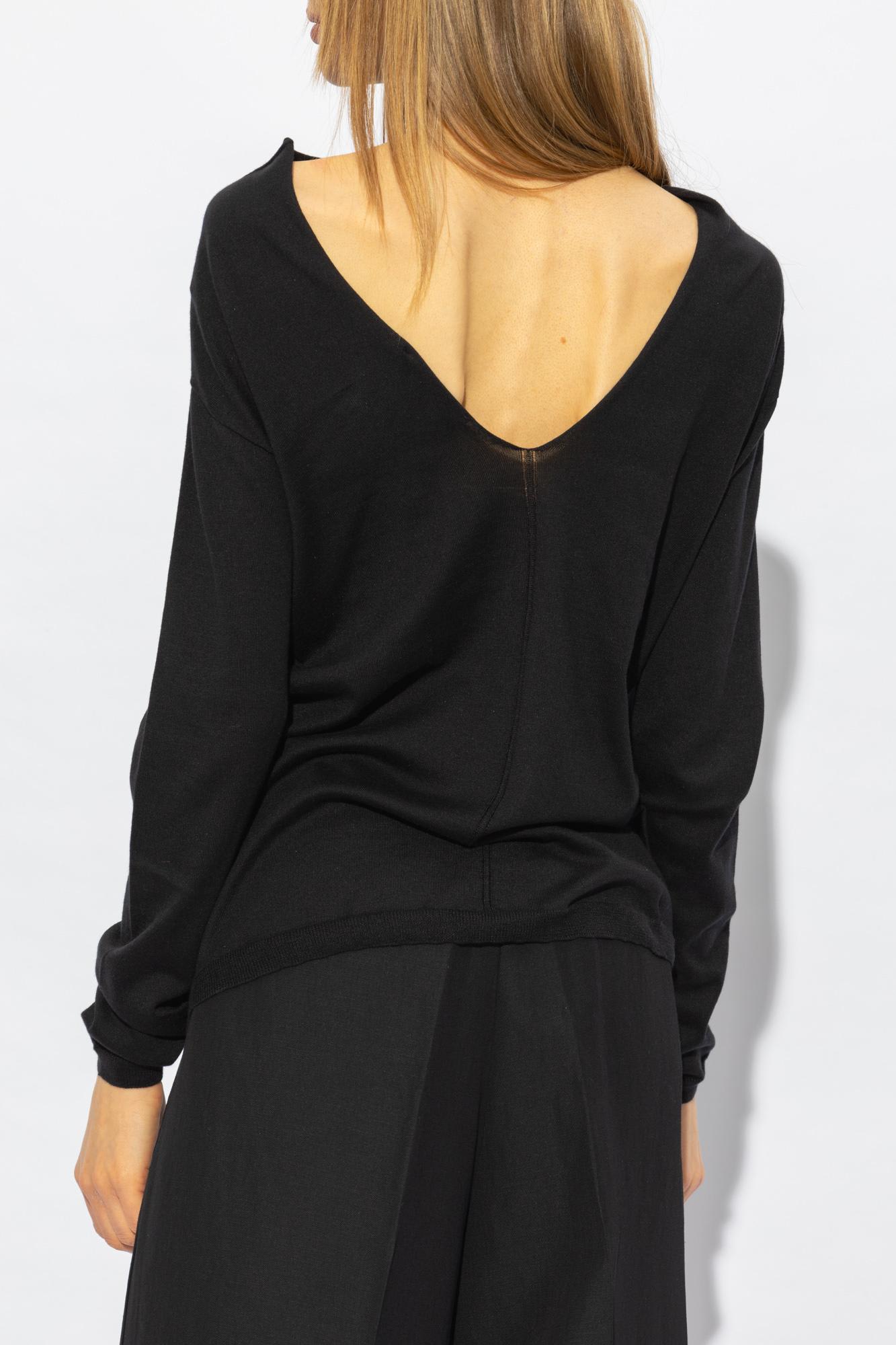 Shop Fabiana Filippi Sweater With Long Sleeves In Black