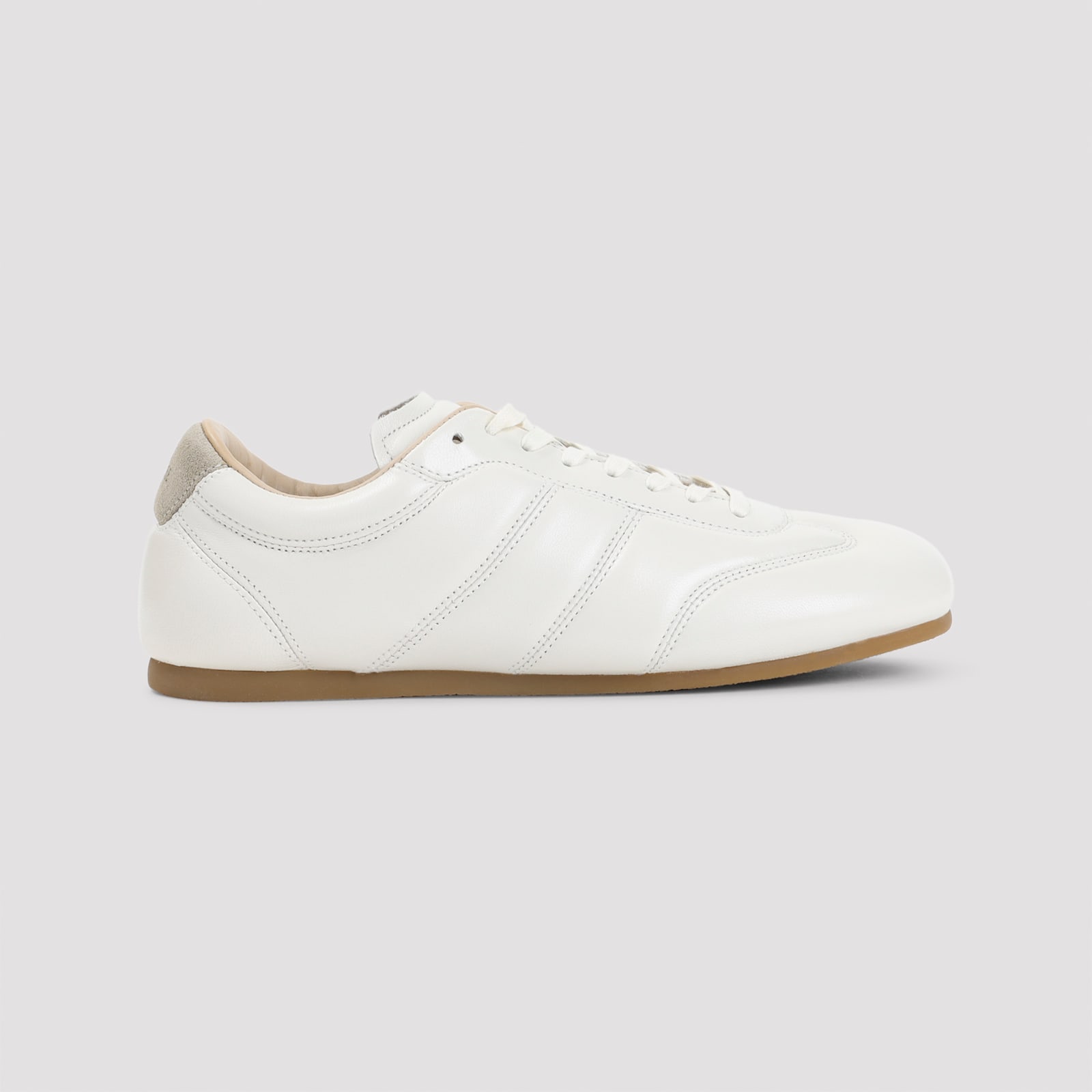 Lemaire Milk White Calf Leather Soft Runner Sneakers In White