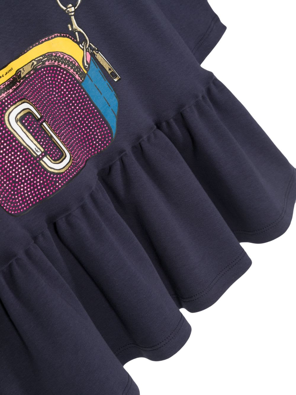 Shop Little Marc Jacobs Marc Jacobs Abito Blu Navy In Jersey Di Cotone Bambina