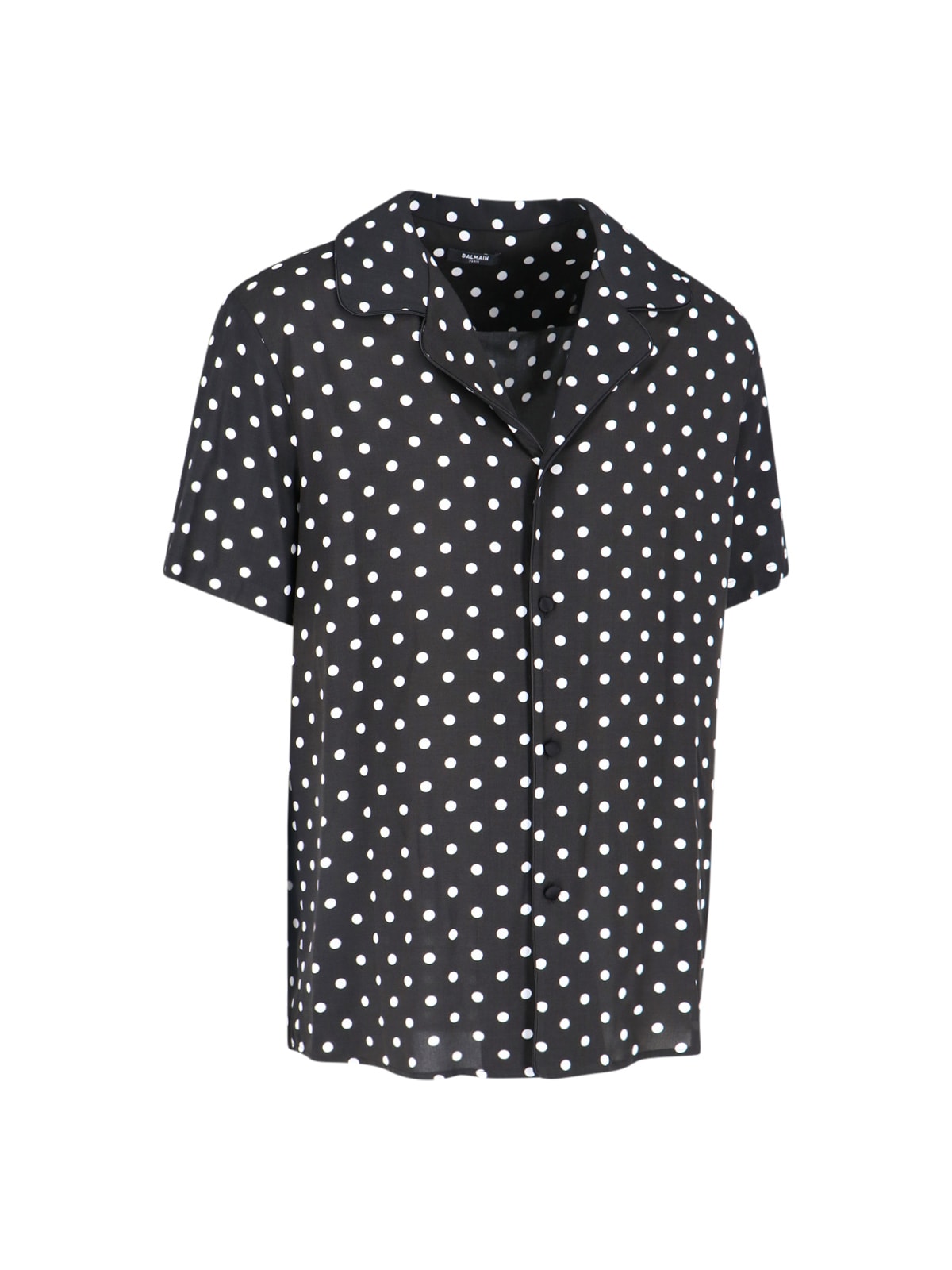 Shop Balmain Polka Dot Shirt In Black