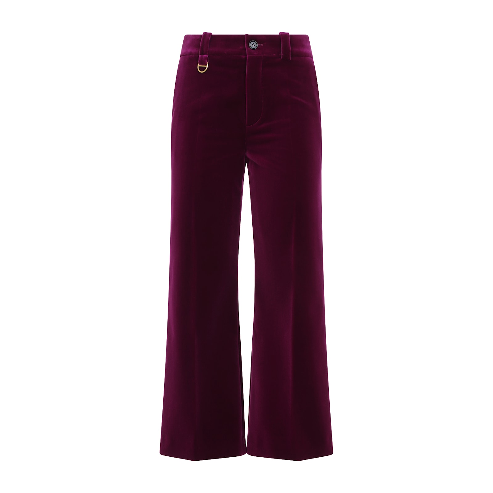 Chloé Velvet Flared Pants In C Pansy Purple