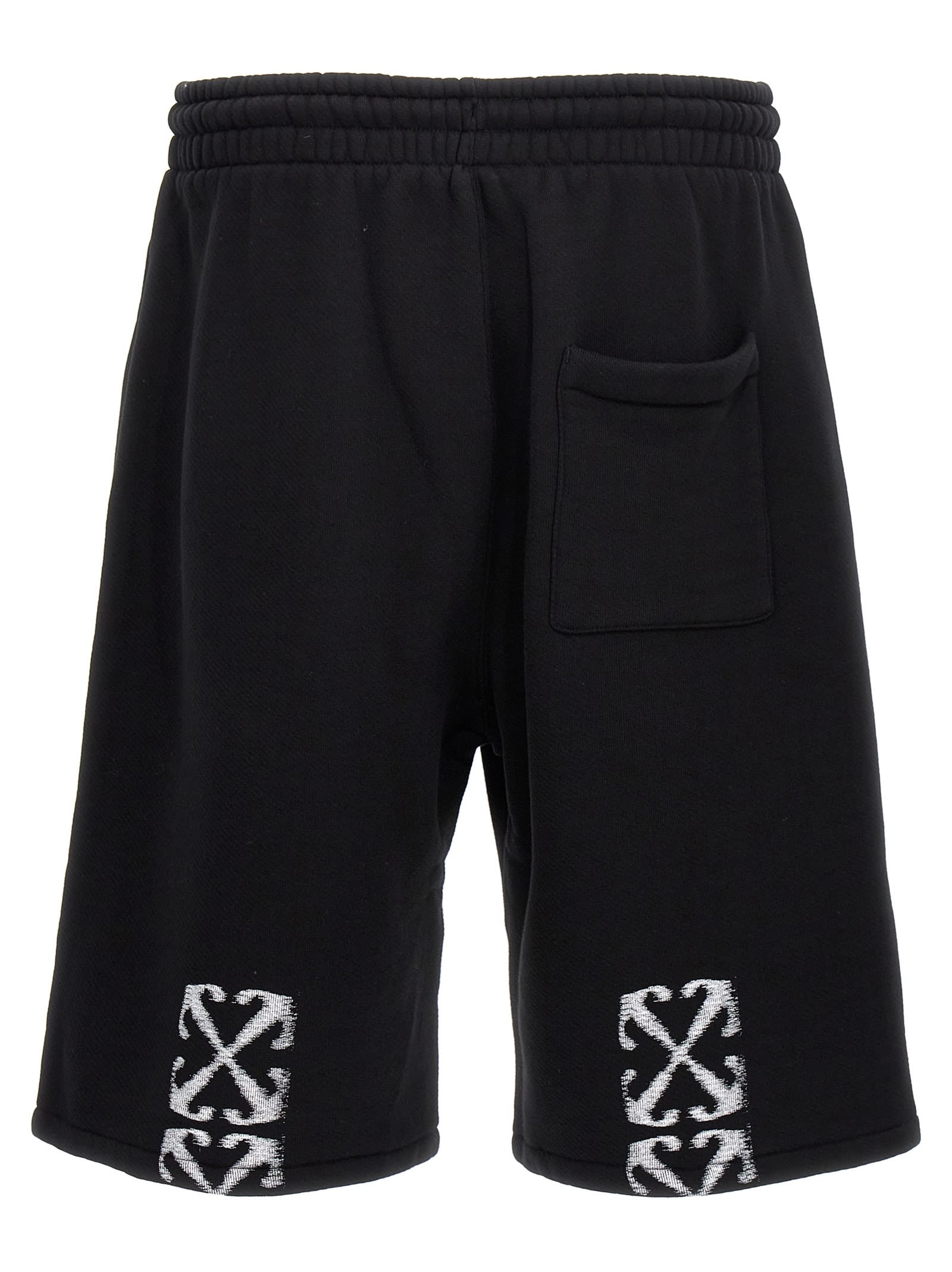 Shop Off-white Windy Arrow Skate Bermuda Shorts In Black /white