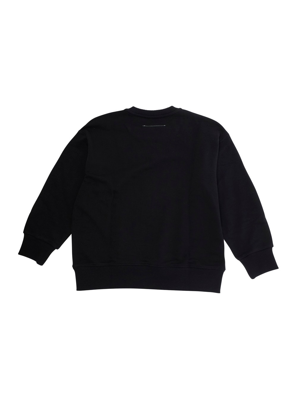 Mm6 Maison Margiela Hand Written Logo Crew-neck Sweatshirt In Black