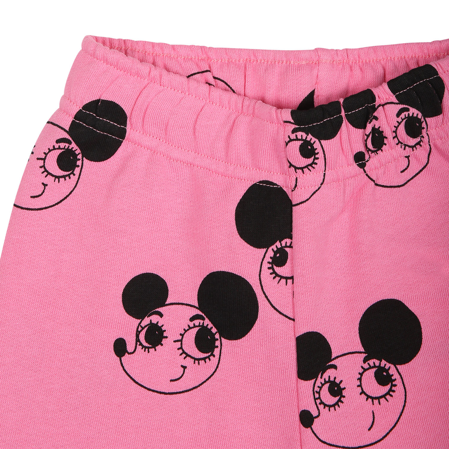 Shop Mini Rodini Pink Trousers For Baby Girl With Mice
