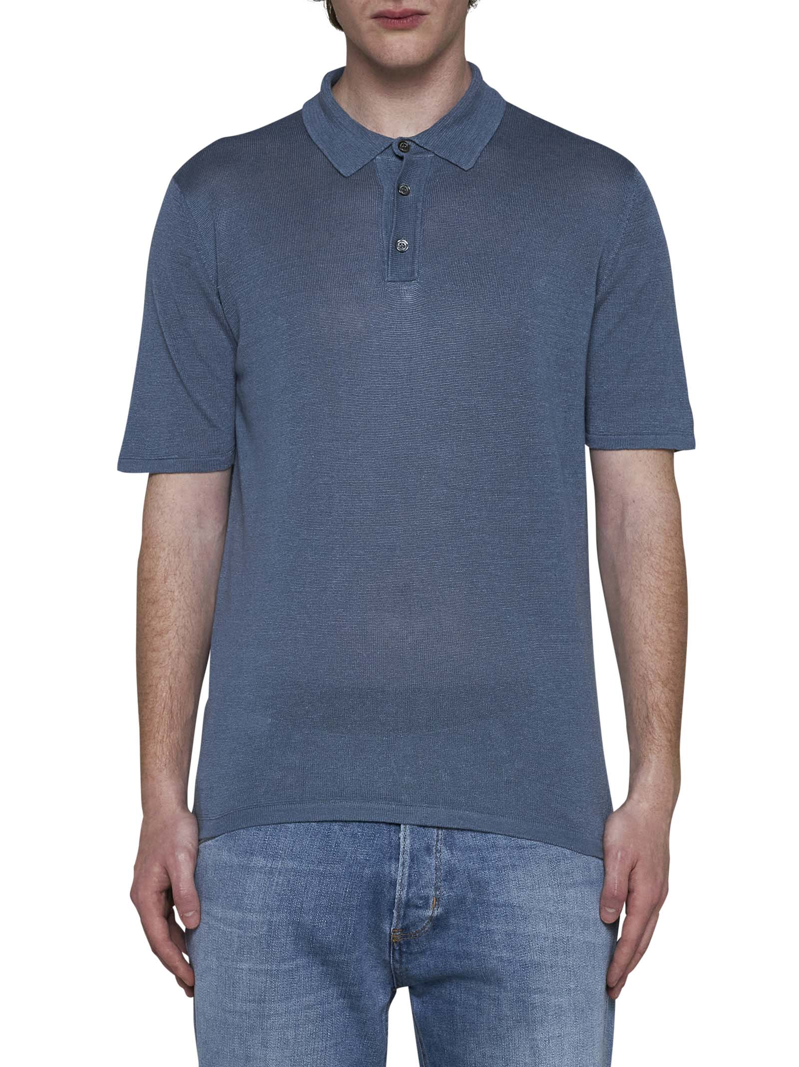 Shop Roberto Collina Polo Shirt In Denim