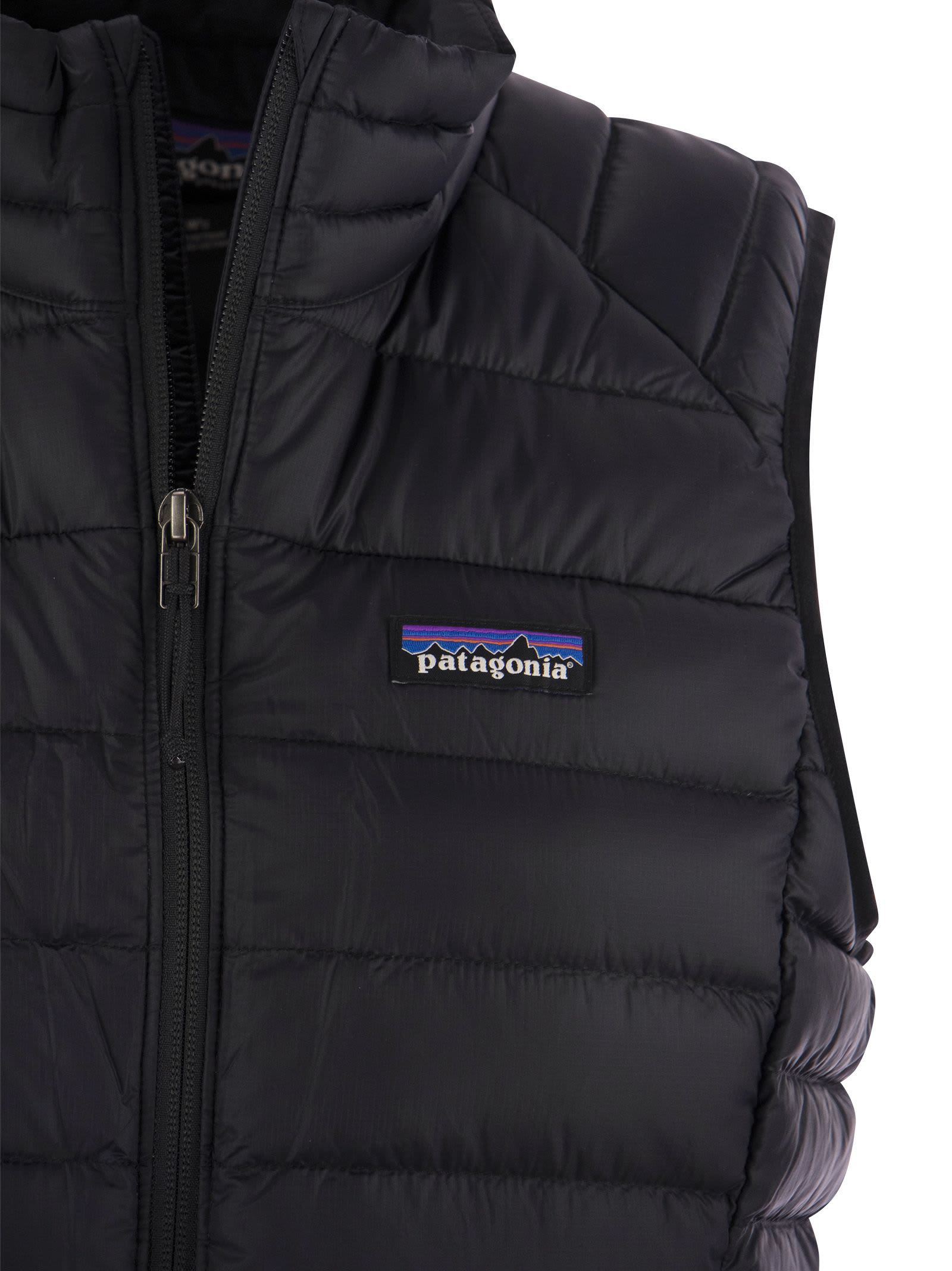 Shop Patagonia Down Sweater Vest In Black