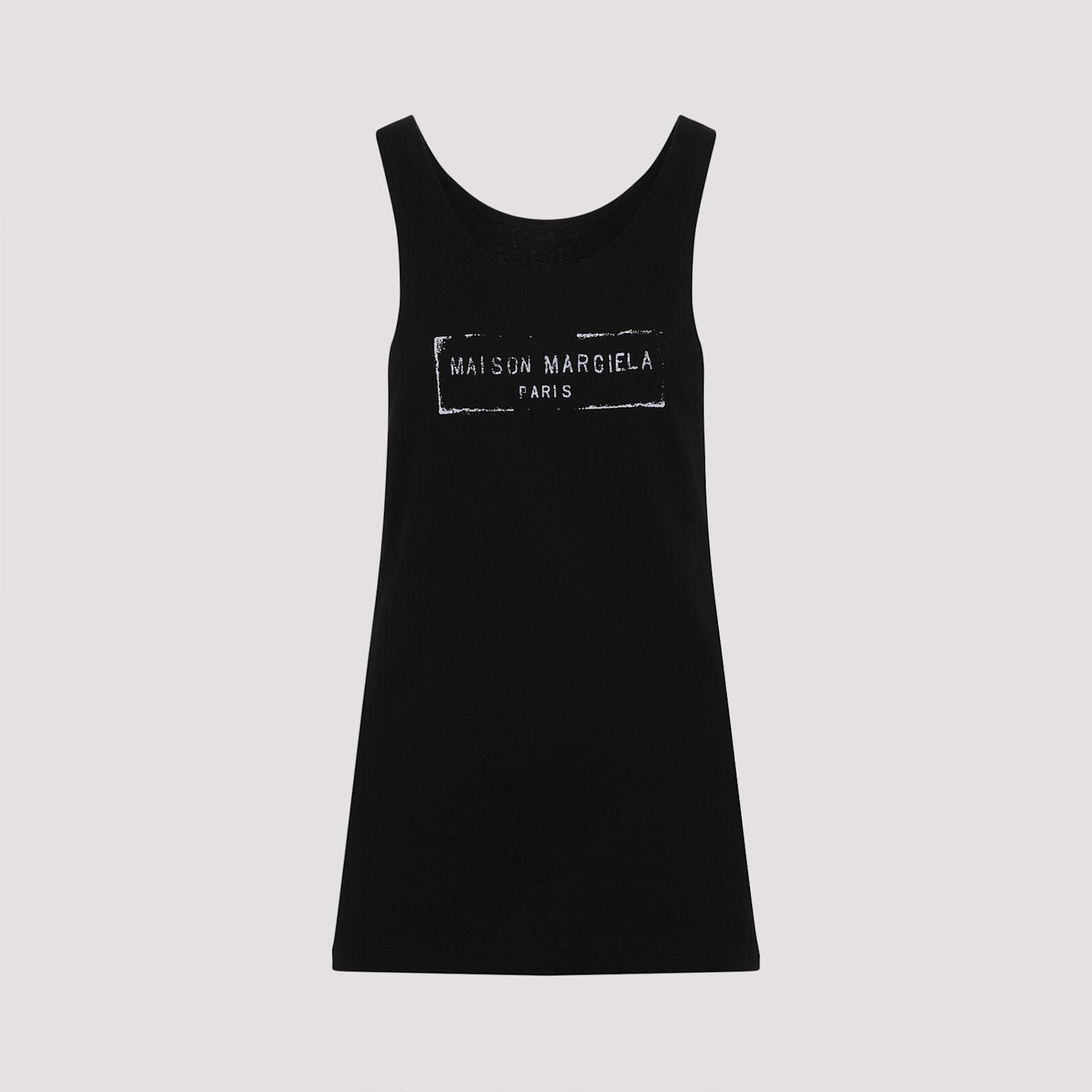 Maison Margiela Viscose Top Stitchings Signature In Black