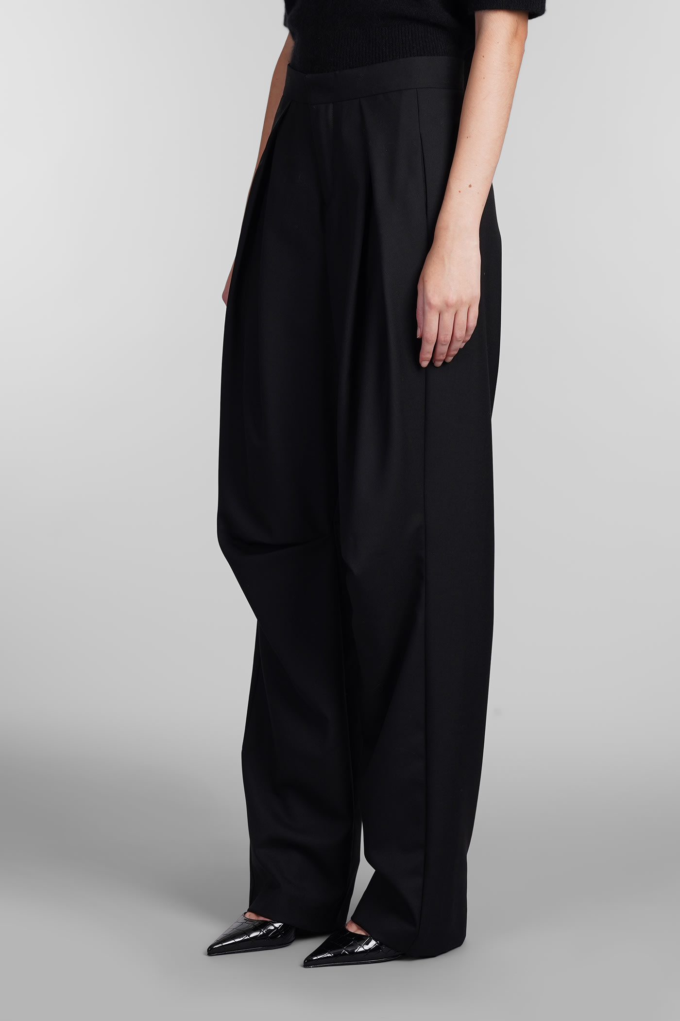 Shop Laneus Pants In Black Wool