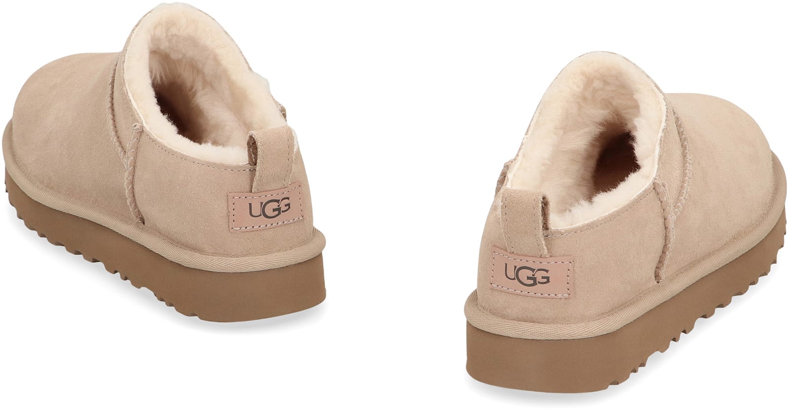 Ugg Beige Slip-on Boots With Sheepskin Lining In Multi