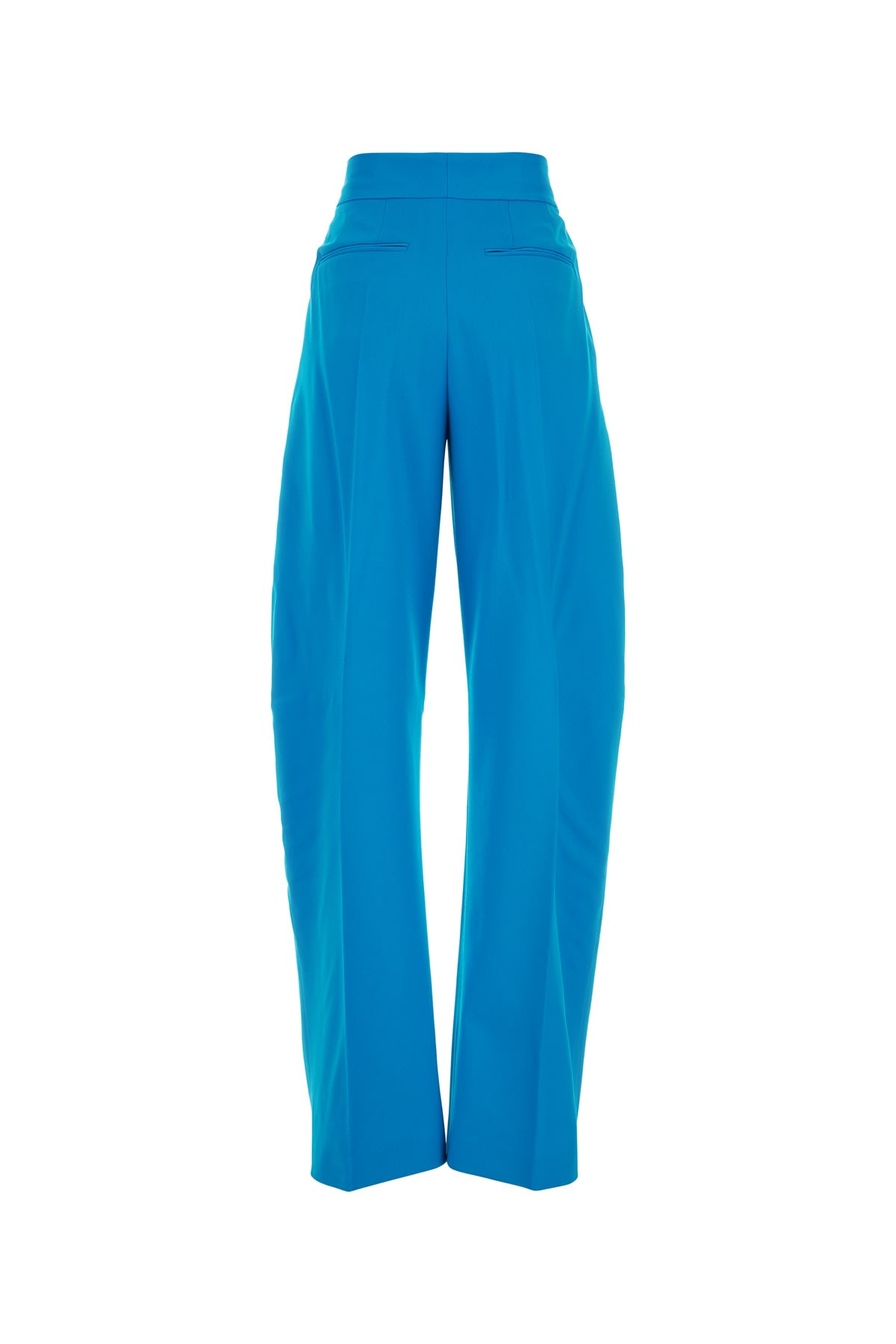Shop Attico Turquoise Stretch Wool Wide-leg Gary Pant In Capriblue