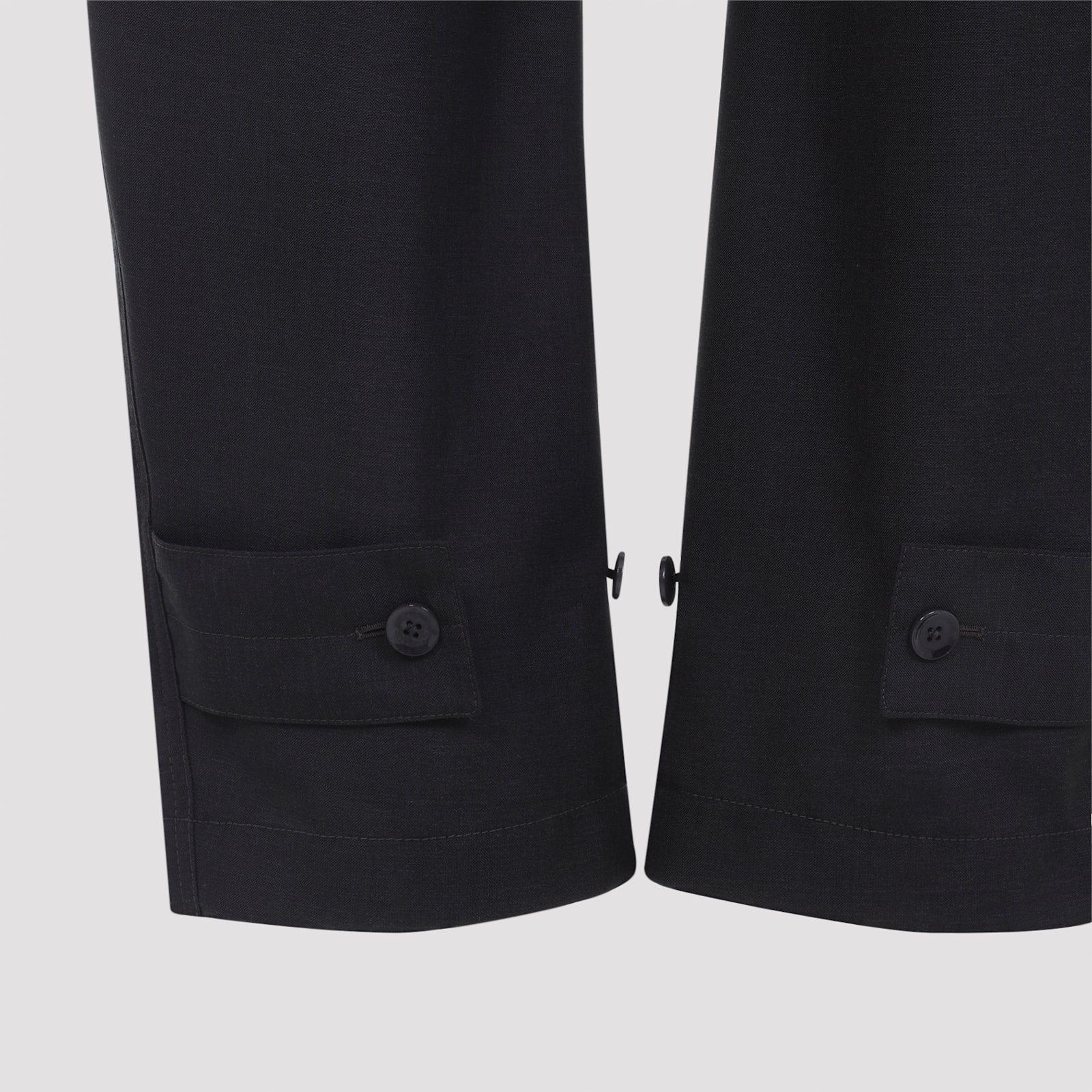 Lemaire Tailored Pants With Belt Loops And Pockets In Black