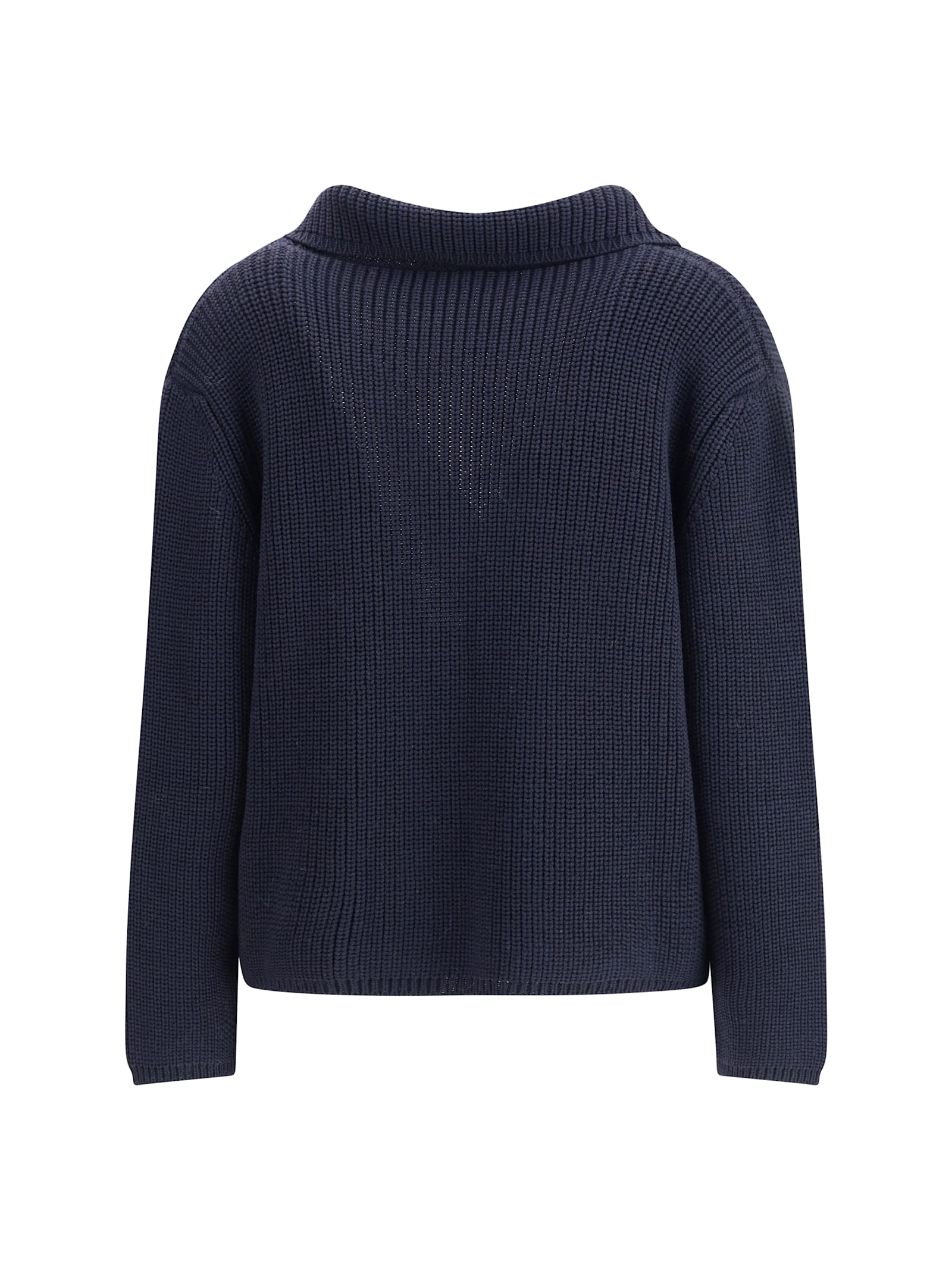 Ella Short Cardigan With Hook-and-eye Closure In Blue