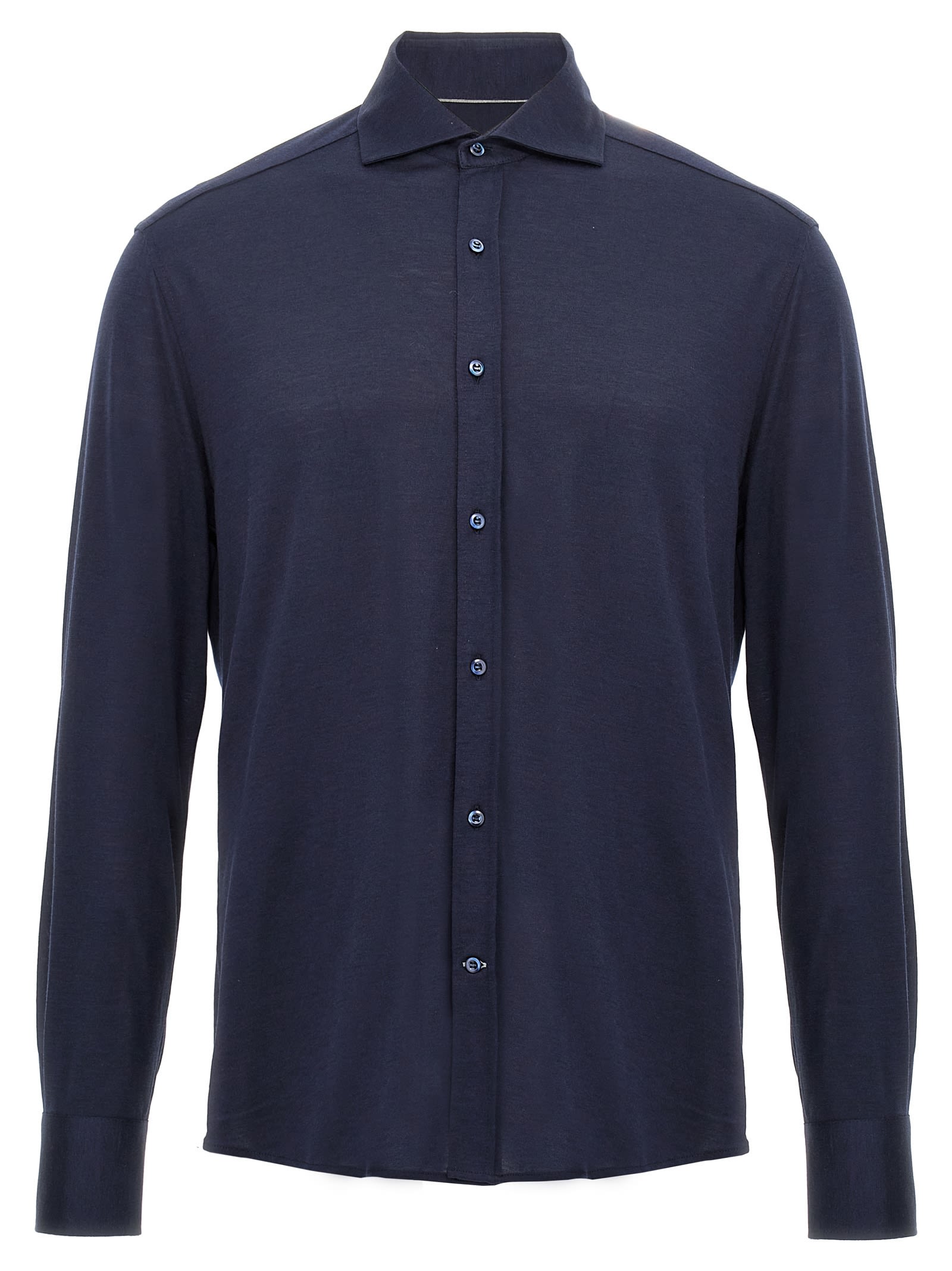 Shop Brunello Cucinelli Jersey Shirt In Blue