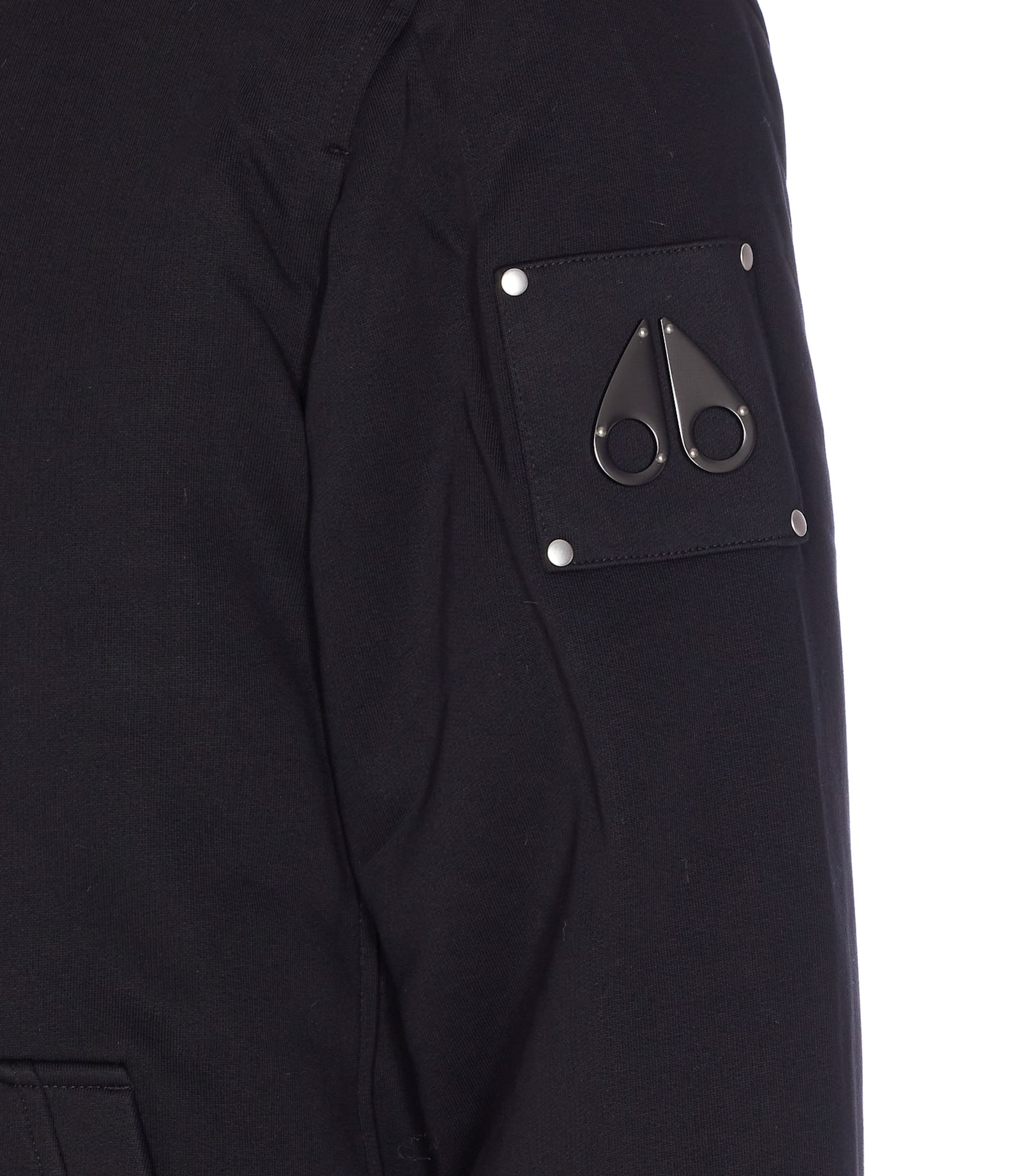 Moose Knuckles Black And White Cotton Casual Jacket In Black