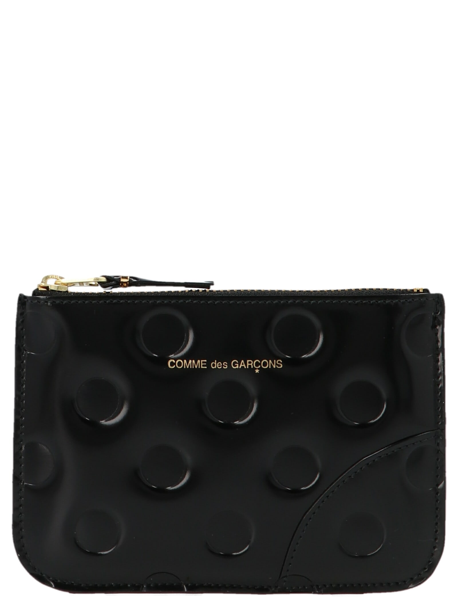 Comme Des Garçons Polka Dots Embossed Purse In Black