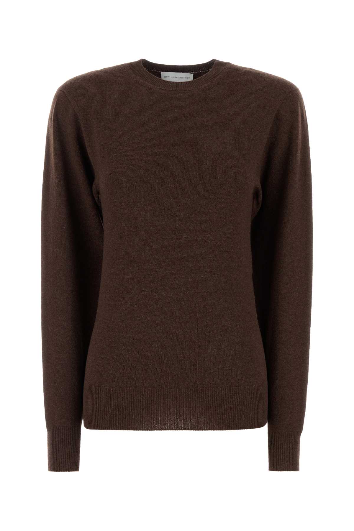 Stella Mccartney Crew Neck Cashmere Blend Sweater In Brown