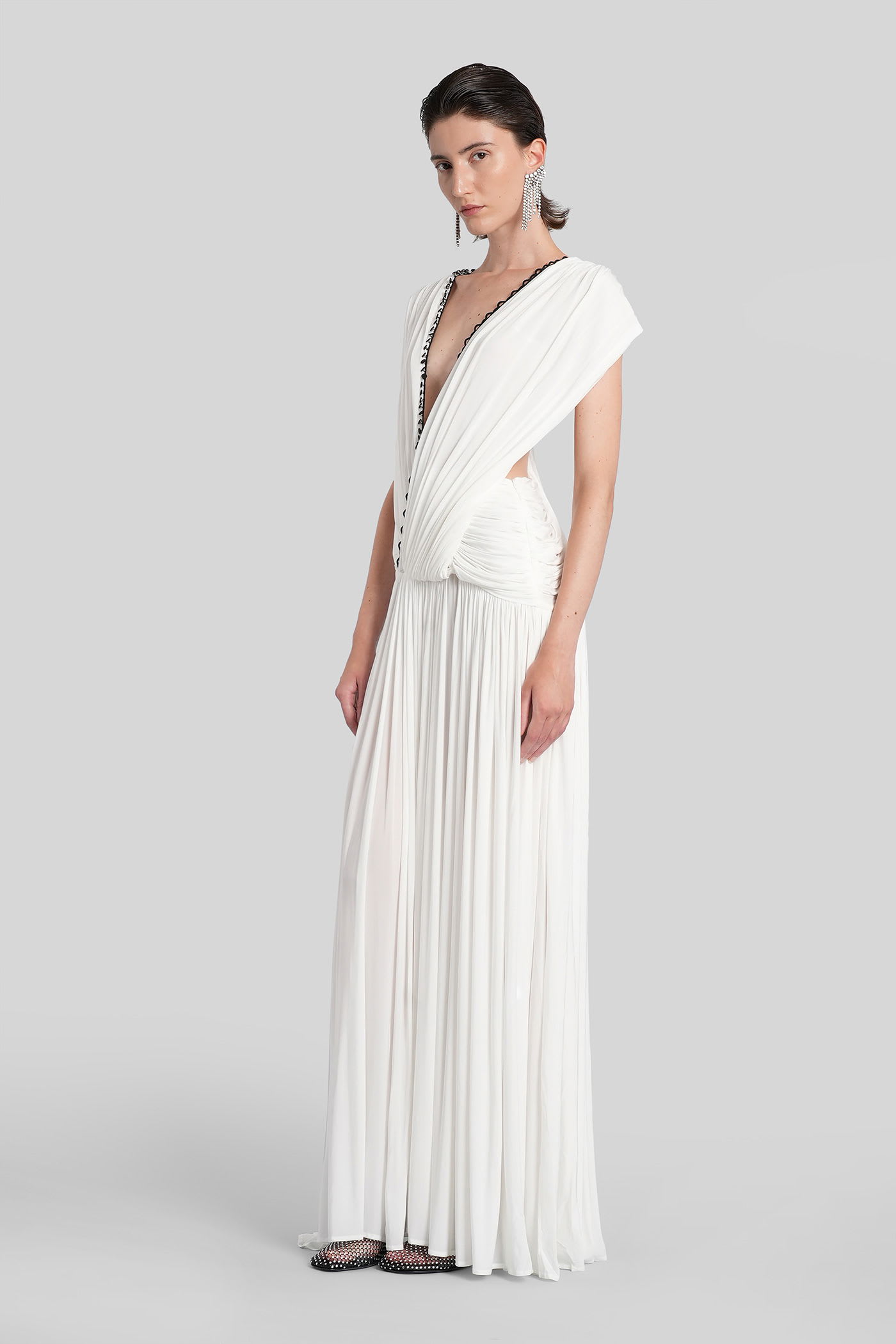 Christopher Esber Plunge V-neck Dress In White