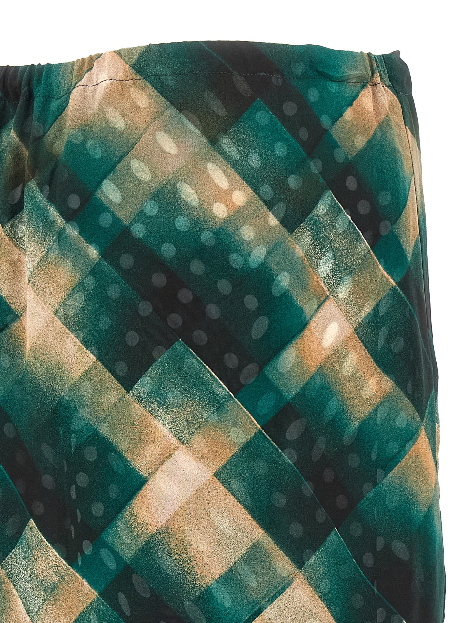Dries Van Noten Layered Sheer Tie Waist Wrap Trousers In Green
