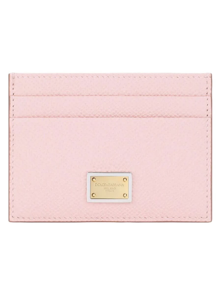 Dolce & Gabbana Leather Card Holder In Pink