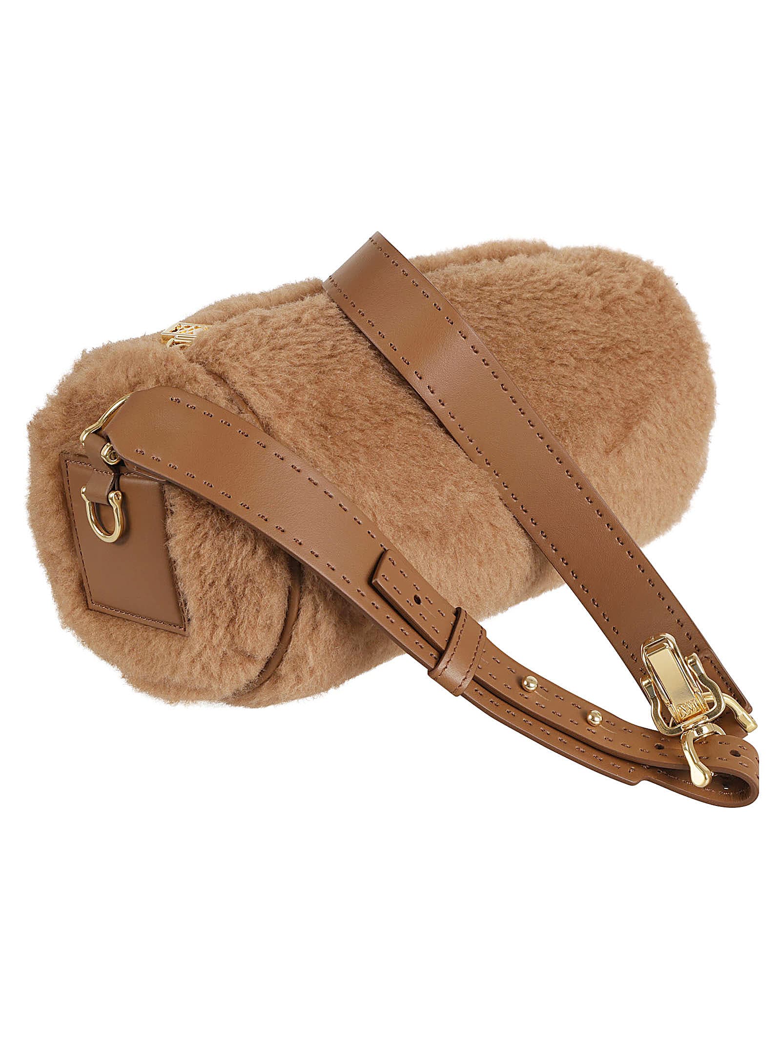 Shop Max Mara Teddyroll Medium Shoulder Bag In Camel