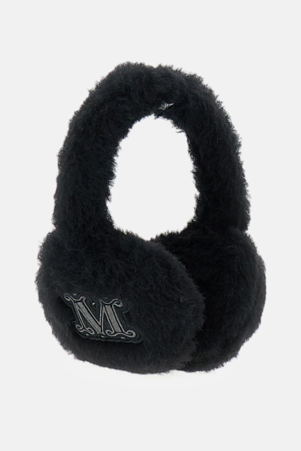 Max Mara Alpaca And Wool Teddy Fabric Earmuffs In Black