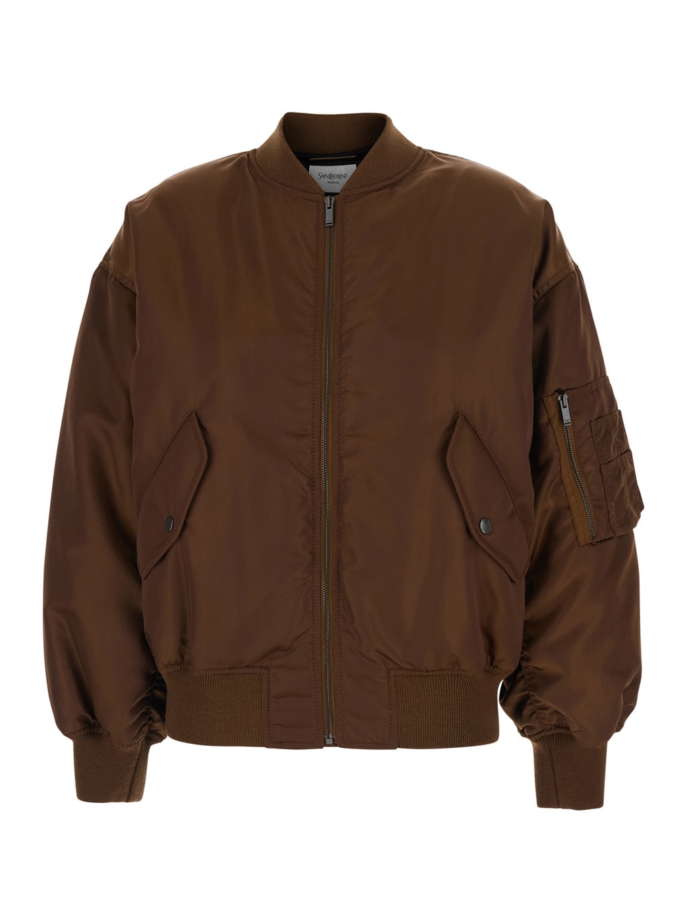 Saint Laurent Bomber Ample Tech Bril In Brown