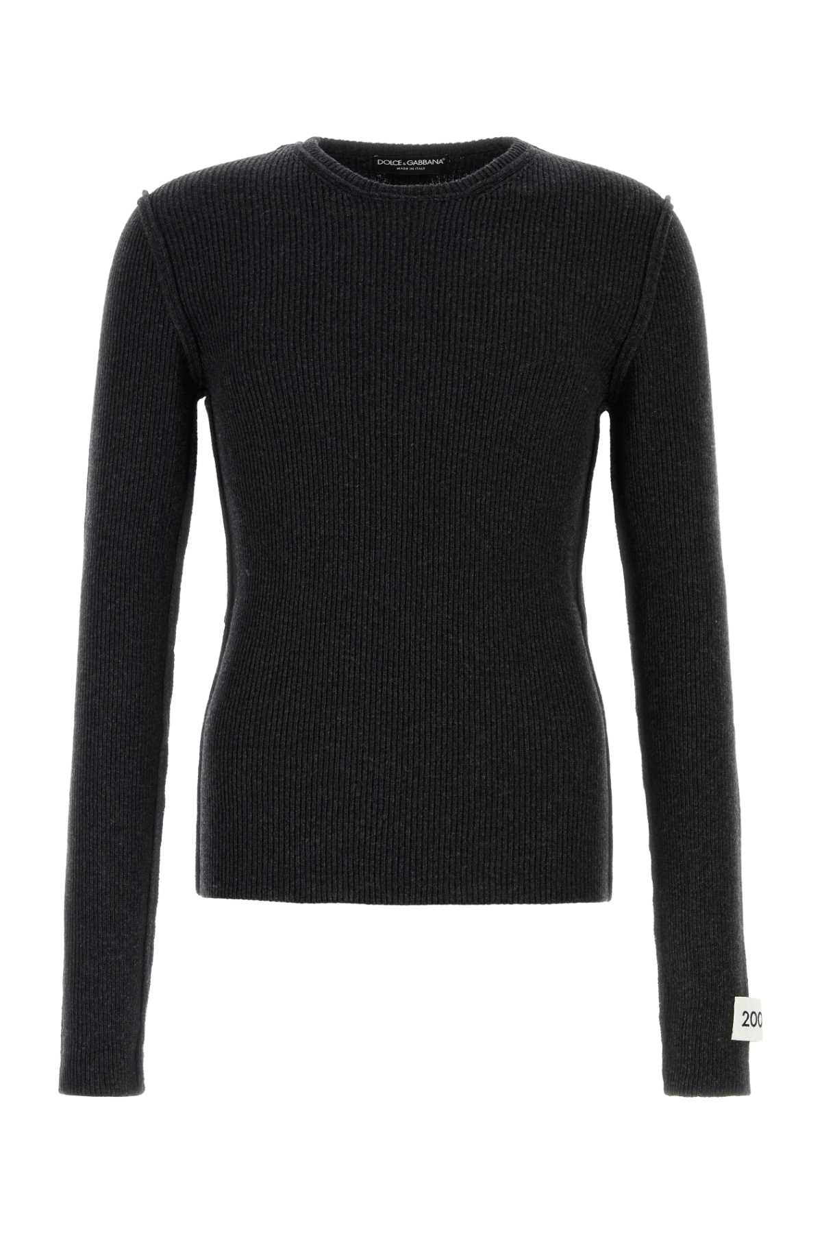 Shop Dolce & Gabbana Slate Wool Blend Sweater In Melangegrigi