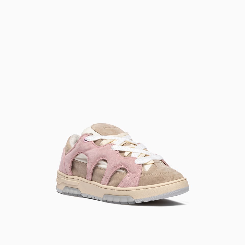 Shop Paura Santha Sneakers In Pink/dove