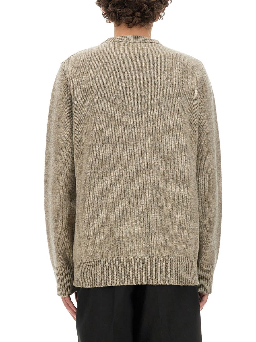 Shop Maison Margiela Wool Jersey. In Beige