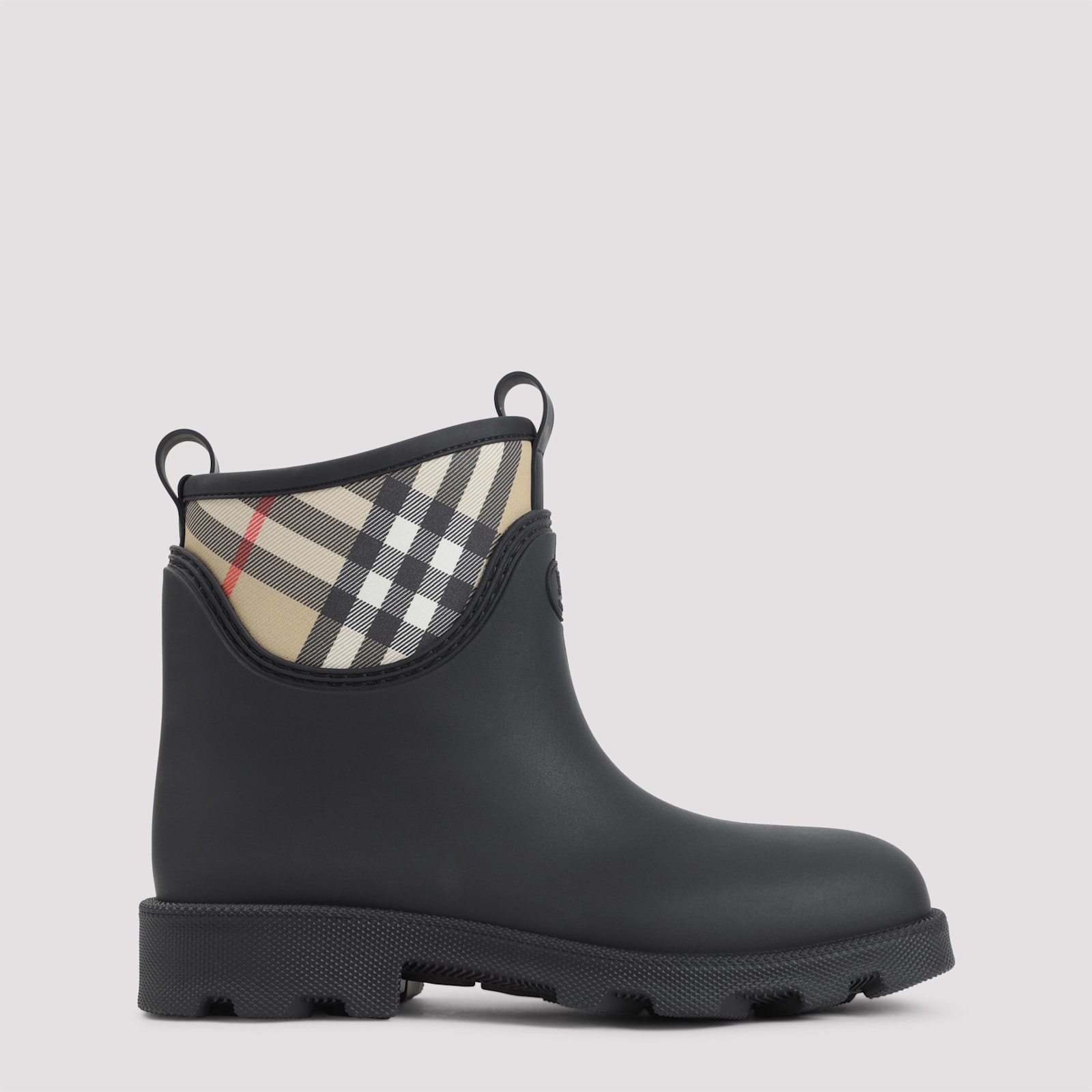 Burberry Marsh Stamp Rubber Ankle Boots In Black