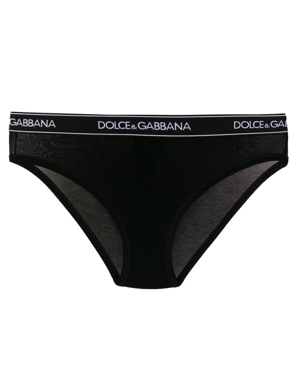 Dolce & Gabbana Black Jersey Slip With Logo