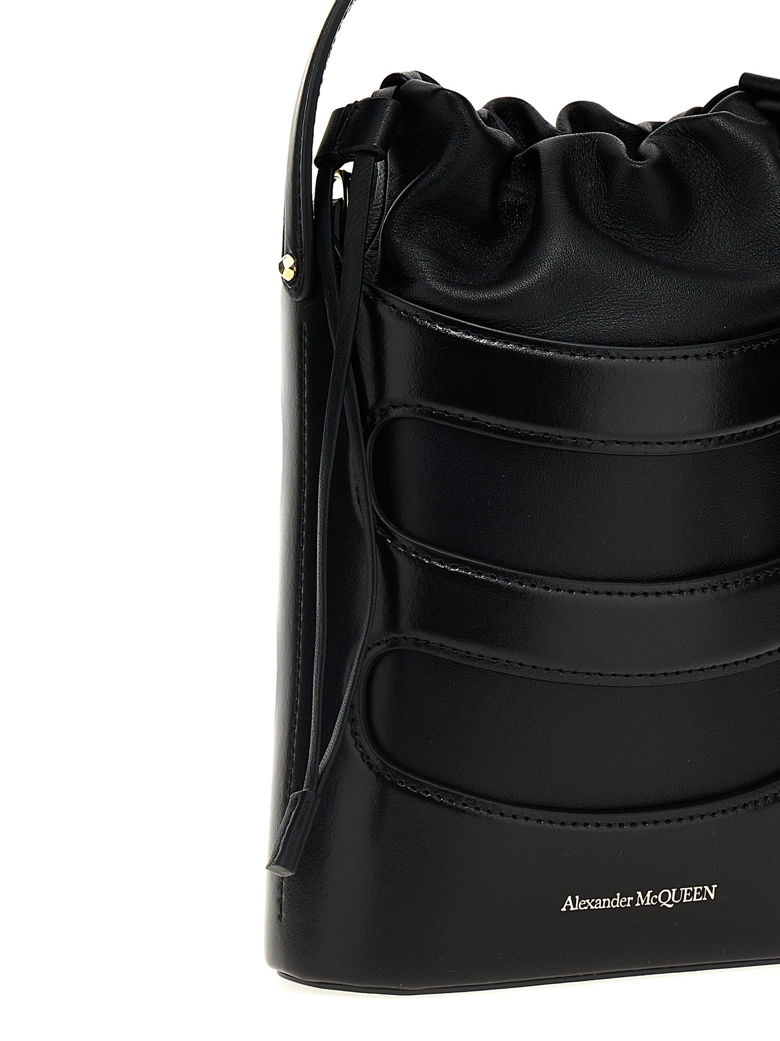 Shop Alexander Mcqueen The Rise Mini Bucket Bag In Black