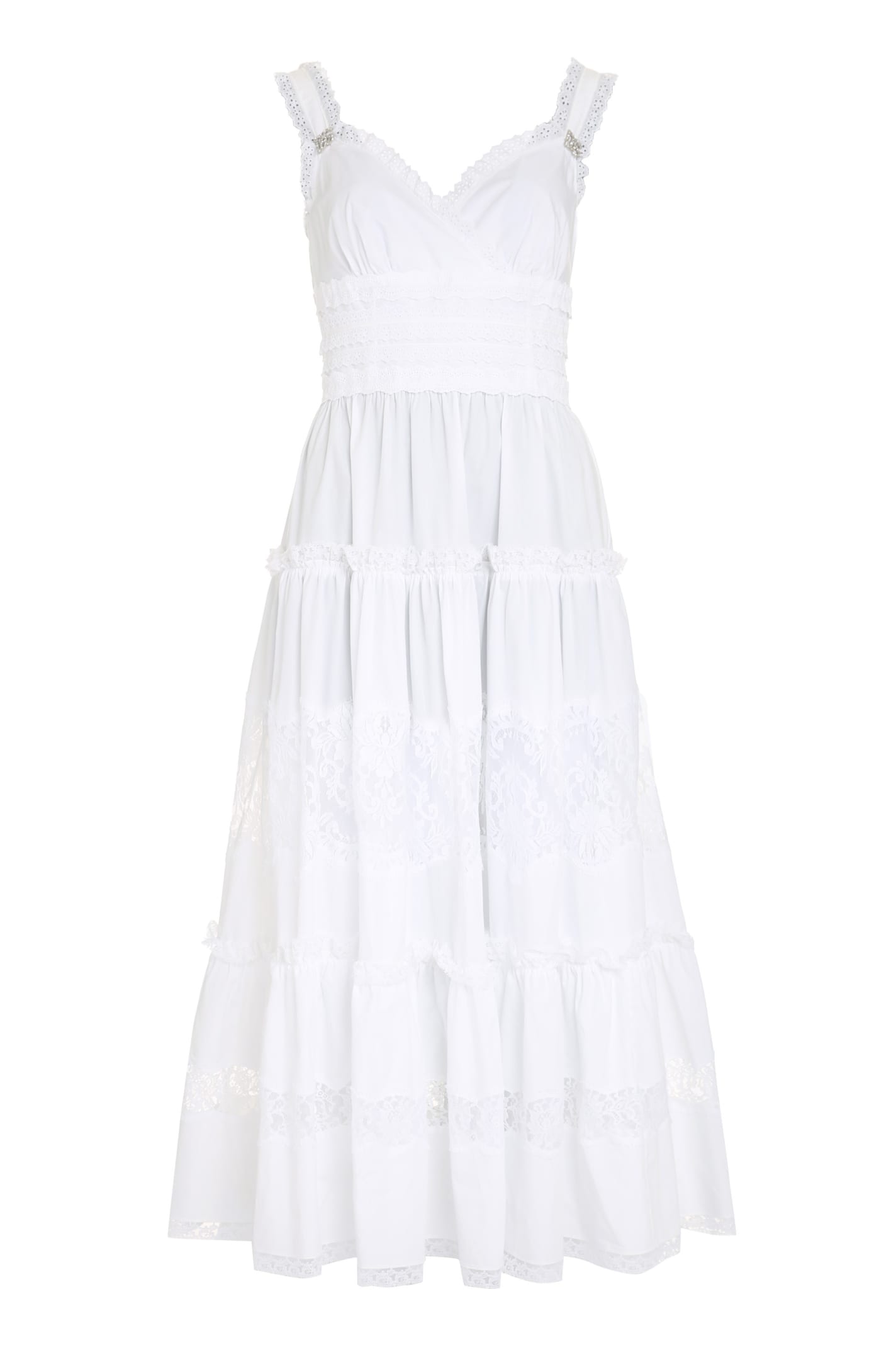 Dolce & Gabbana Lace Inserts Cotton Dress