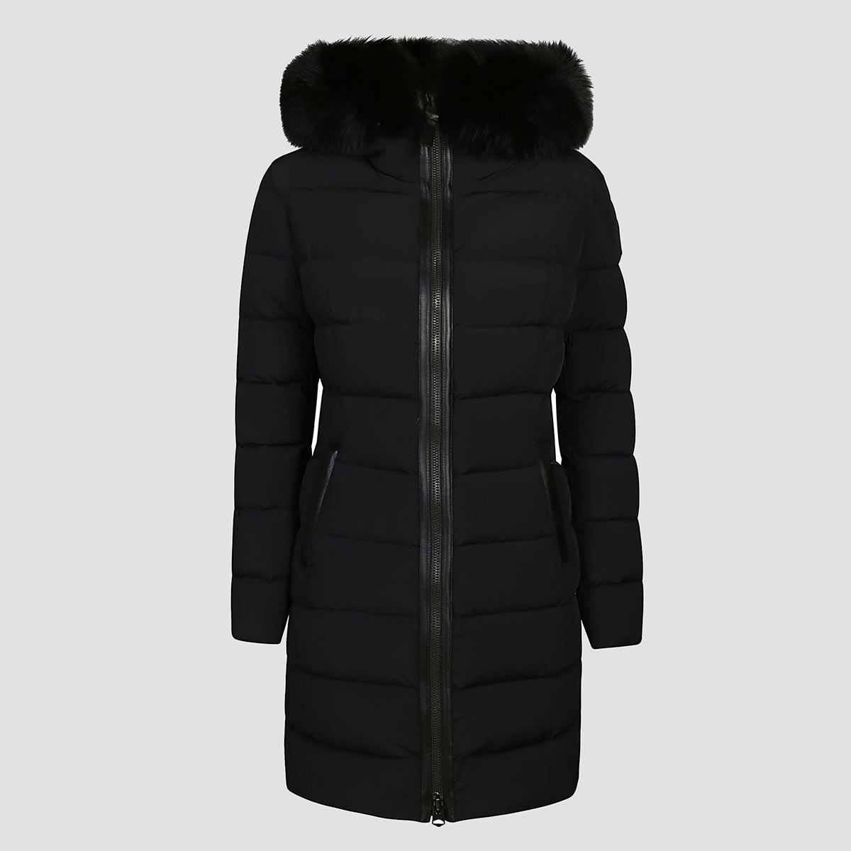 Mackage Black Stretch Nylon Down Jacket In Black