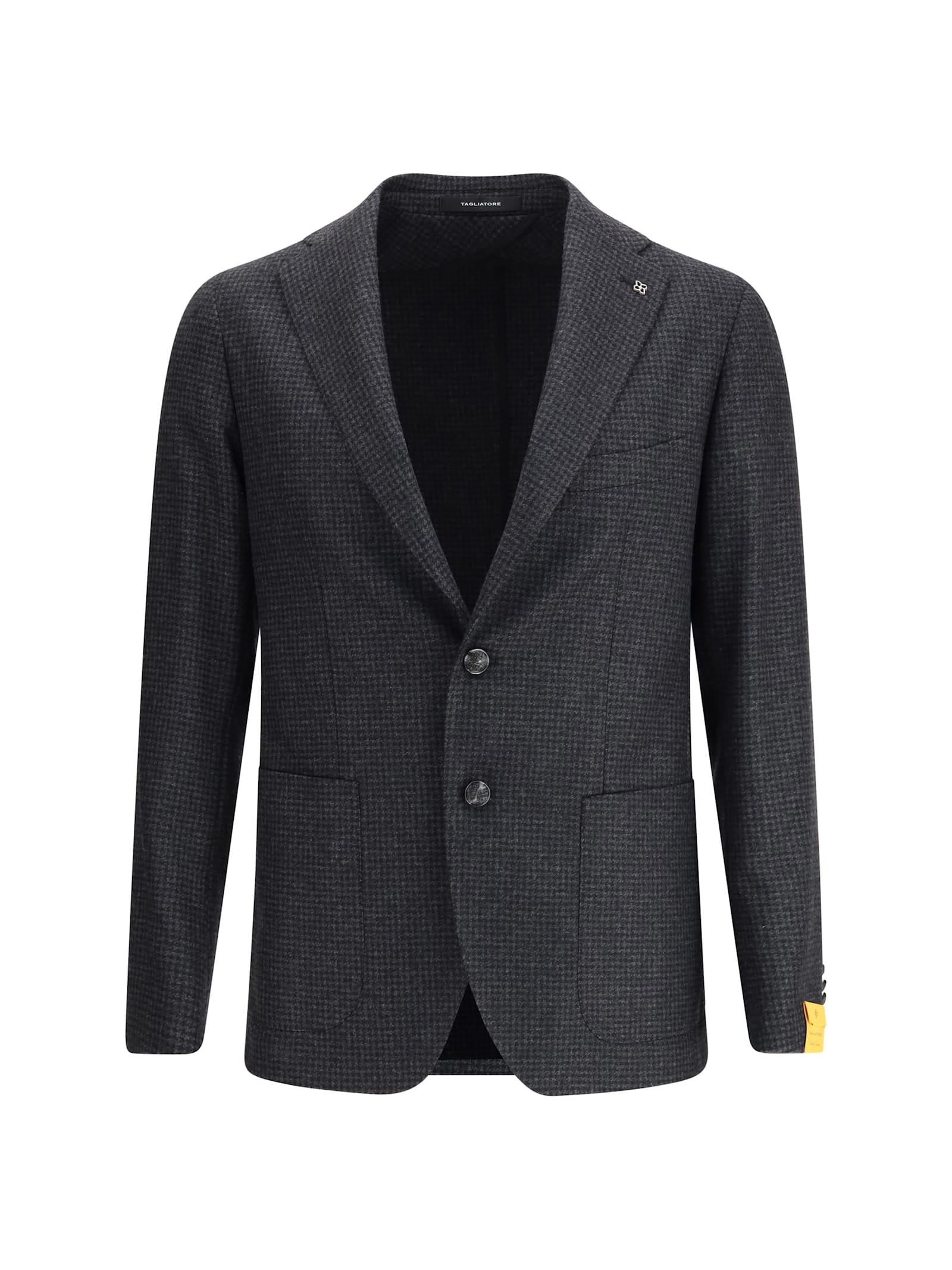 Tagliatore Pied-de-poule Print Blazer In Gray