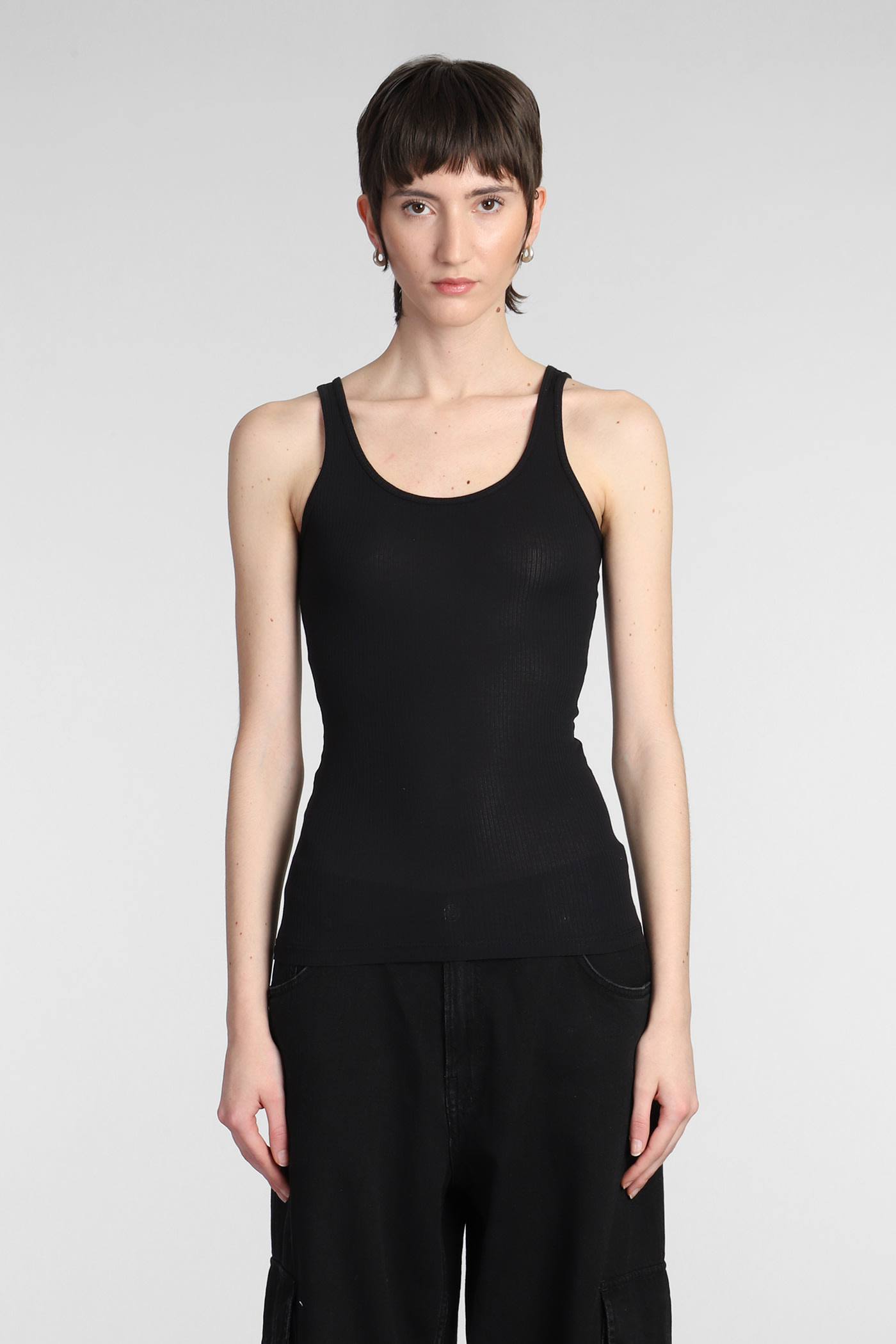 JAMES PERSE TANK TOP IN BLACK COTTON