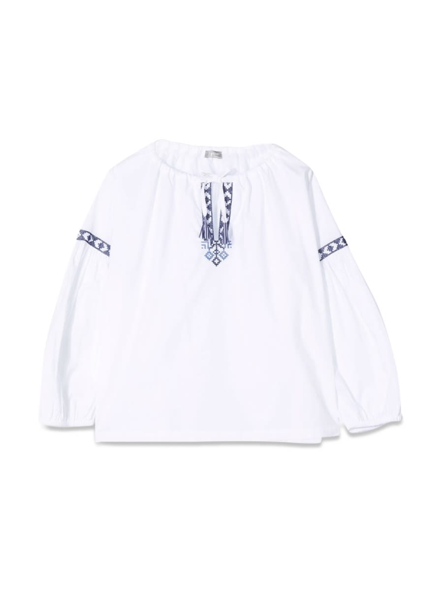 Il Gufo Kids' White/blue M/long Shirt