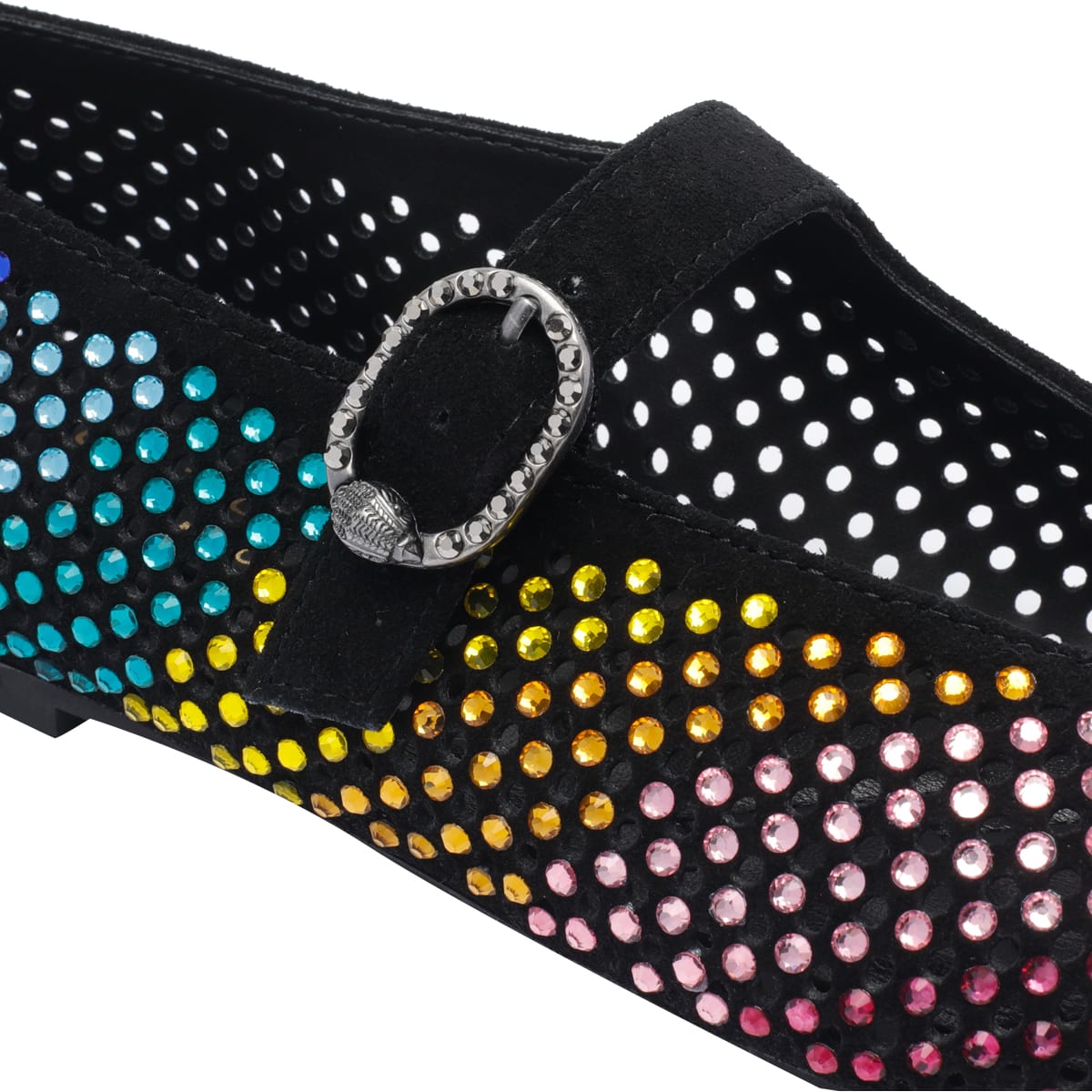 Kurt Geiger Mayfair Crystal-embellished Ballet Flats In Black
