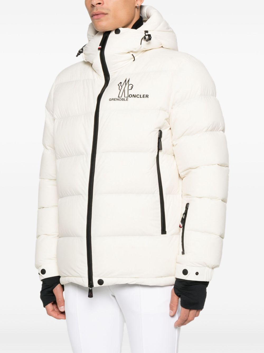 Moncler Grenoble Hooded Zip-fastening Jacket In White