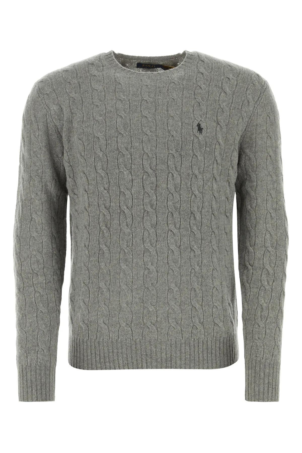 Shop Polo Ralph Lauren Grey Wool Blend Sweater In Grigio