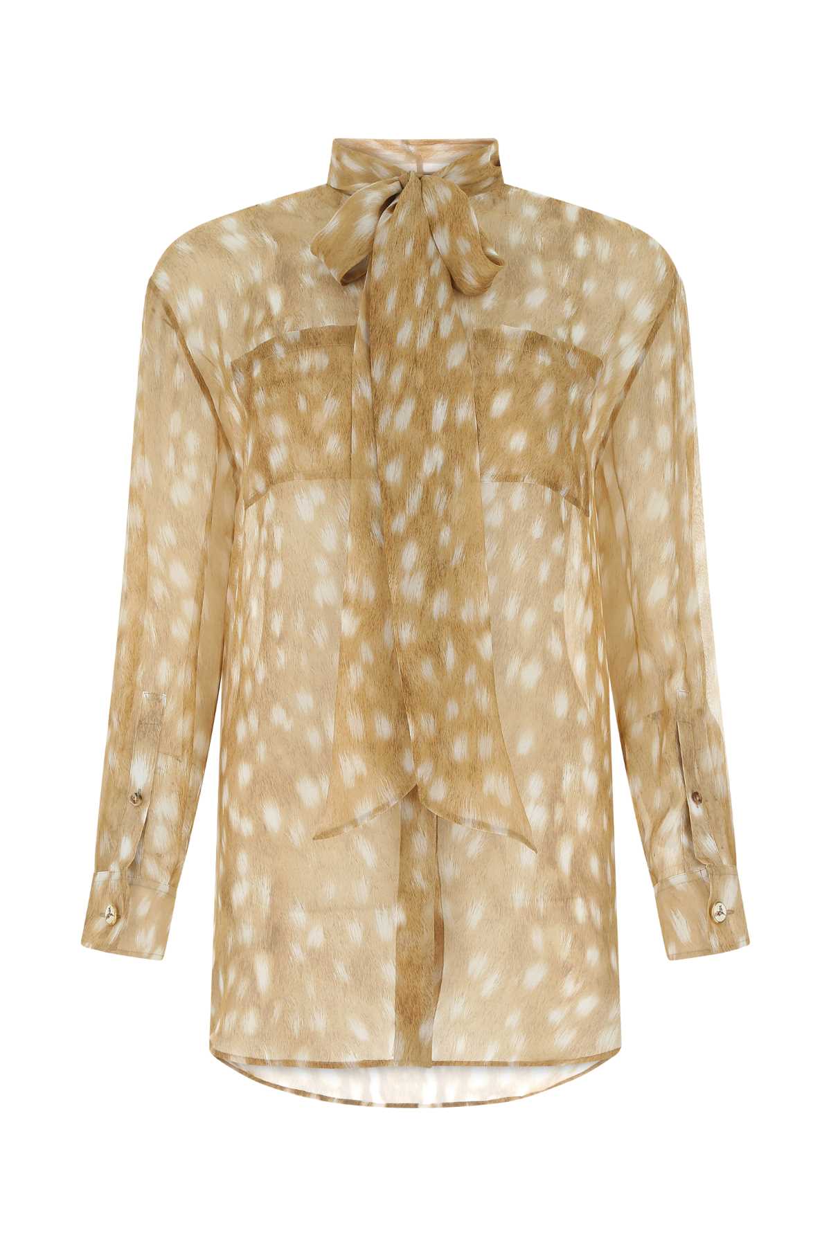 Shop Burberry Printed Chiffon Oversize Blouse In B1677