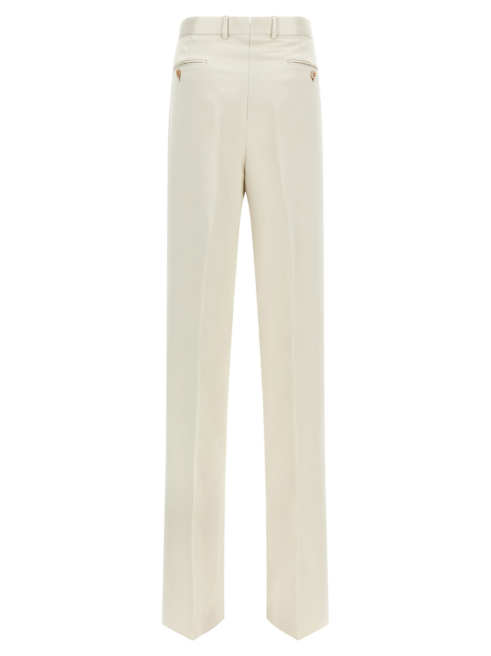 Tom Ford Pleated Front Straight Leg Trousers With Pockets In Neutral