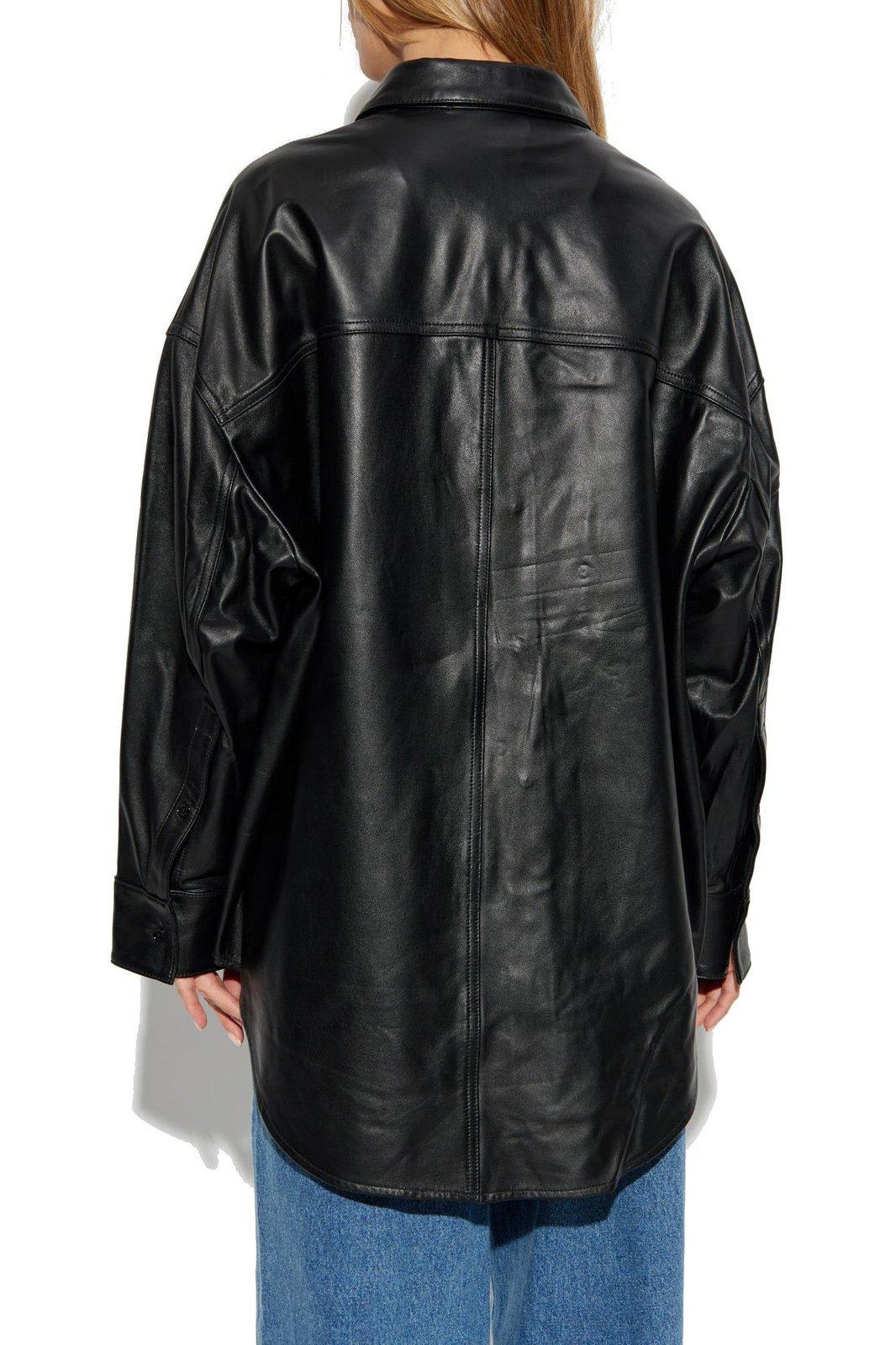 Michael Kors Black Leather Jacket In Black