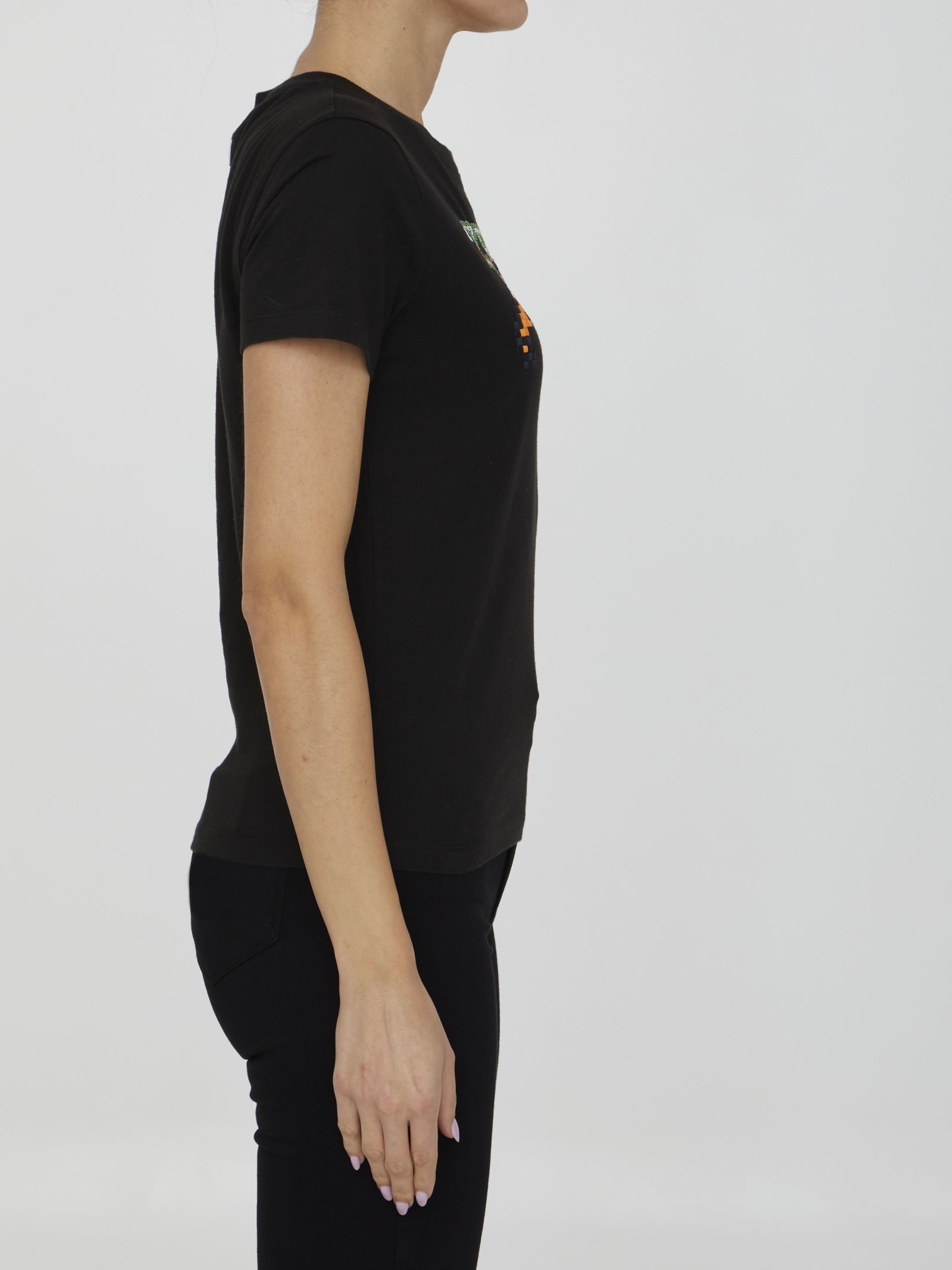 Shop Kenzo Embroidered Black T-shirt