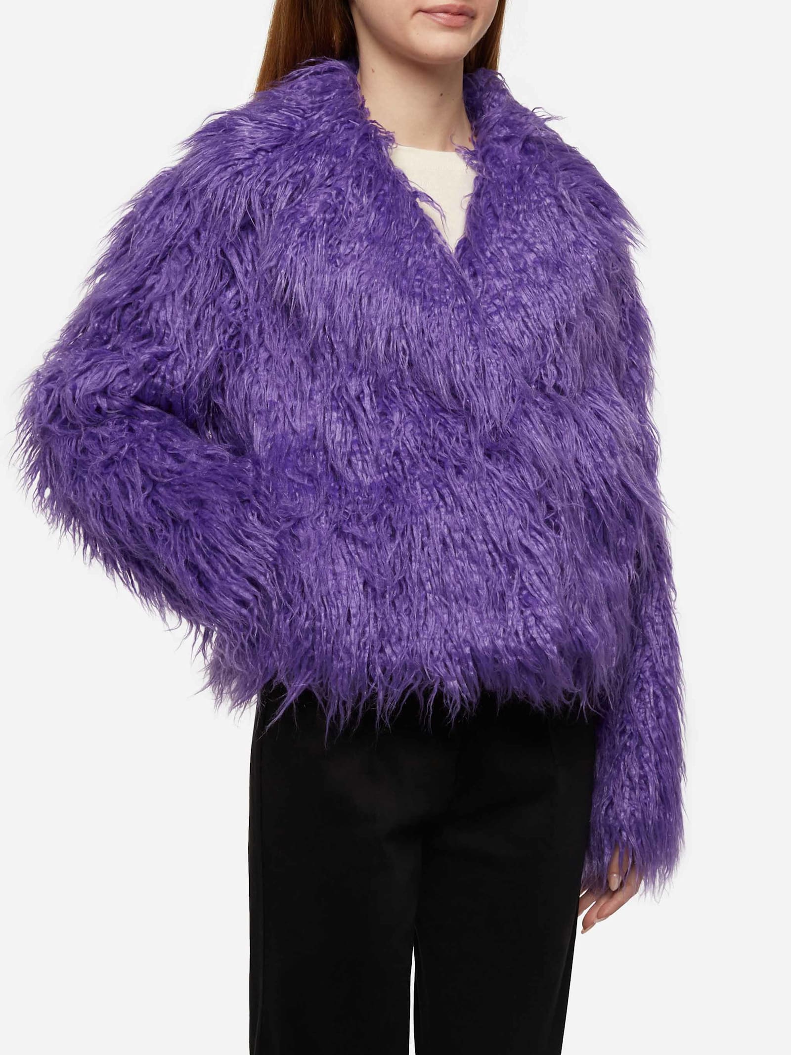 Purple Furry Short Jacket Sully