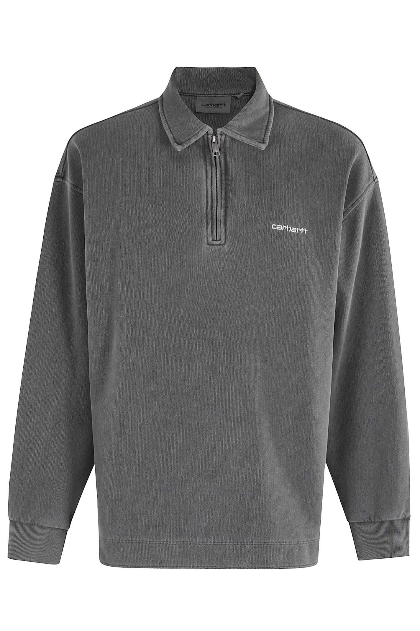 Carhartt Embroidered Script Sweatshirt Ribbed Cuffs In Gray